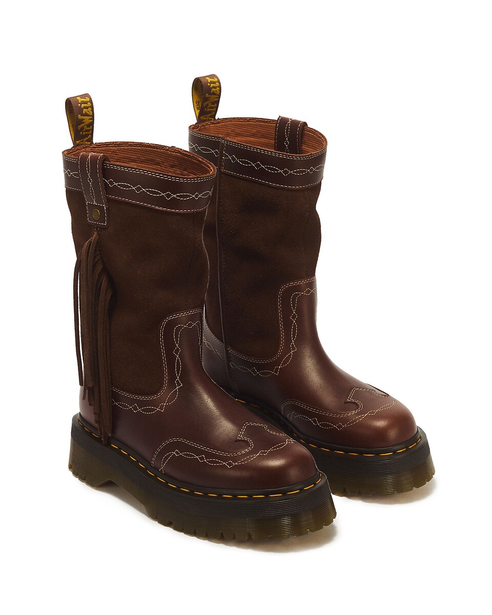Dr. Martens Botas de piel Fringe Mid Pull On