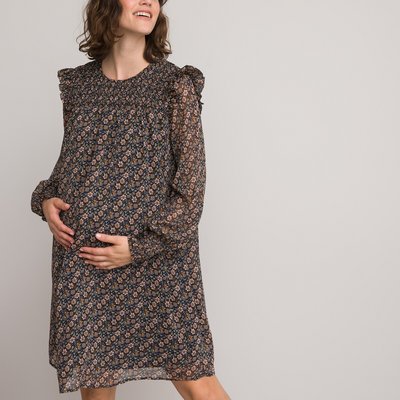 Recycled Ruffled, Maternity Dress in Floral Print LA REDOUTE COLLECTIONS