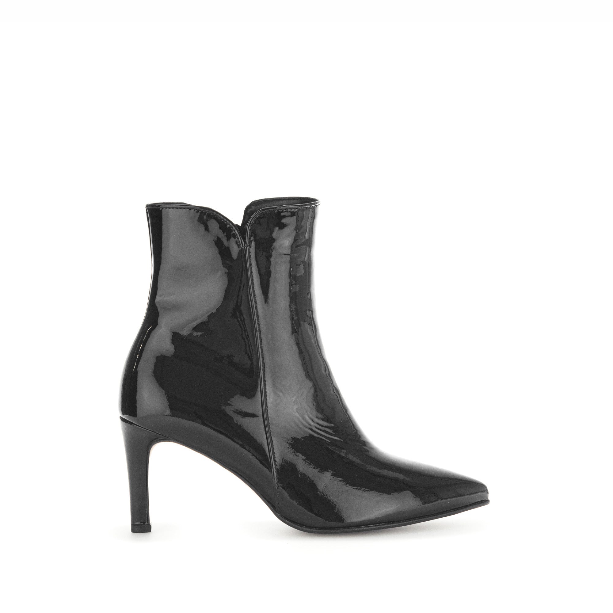 Bottines en vernis à talon décroché recouvert, GABOR