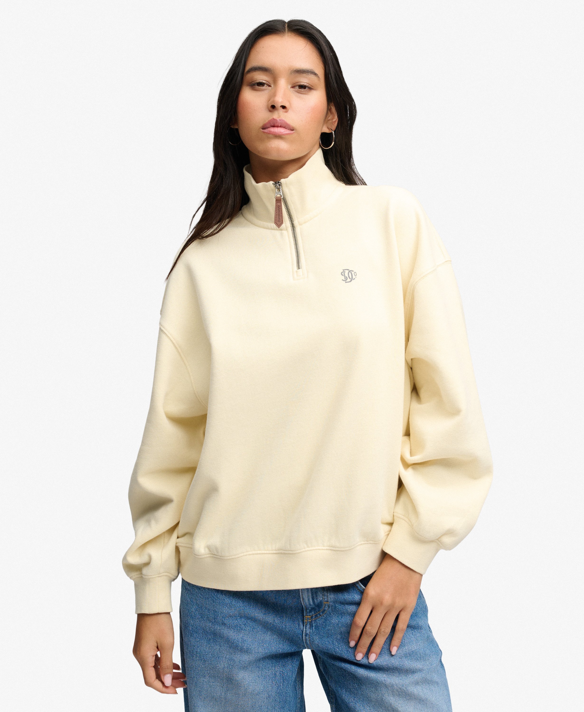 Sweat Luxe Casual Half Zip Coupe Décontractée, SUPERDRY
