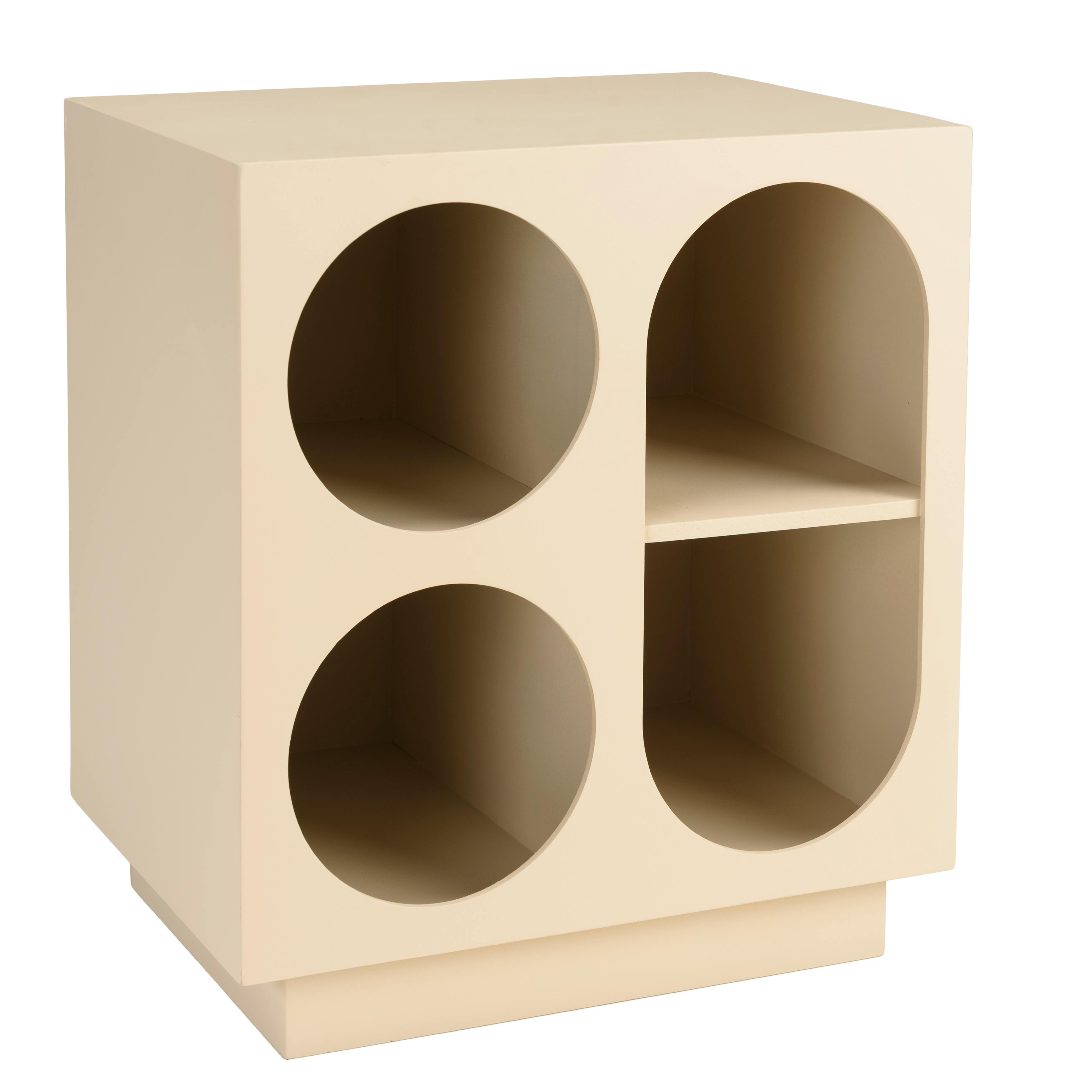 Table de chevet 40x30cm 4 niches en bois peint beige CASTILLE, PIER IMPORT