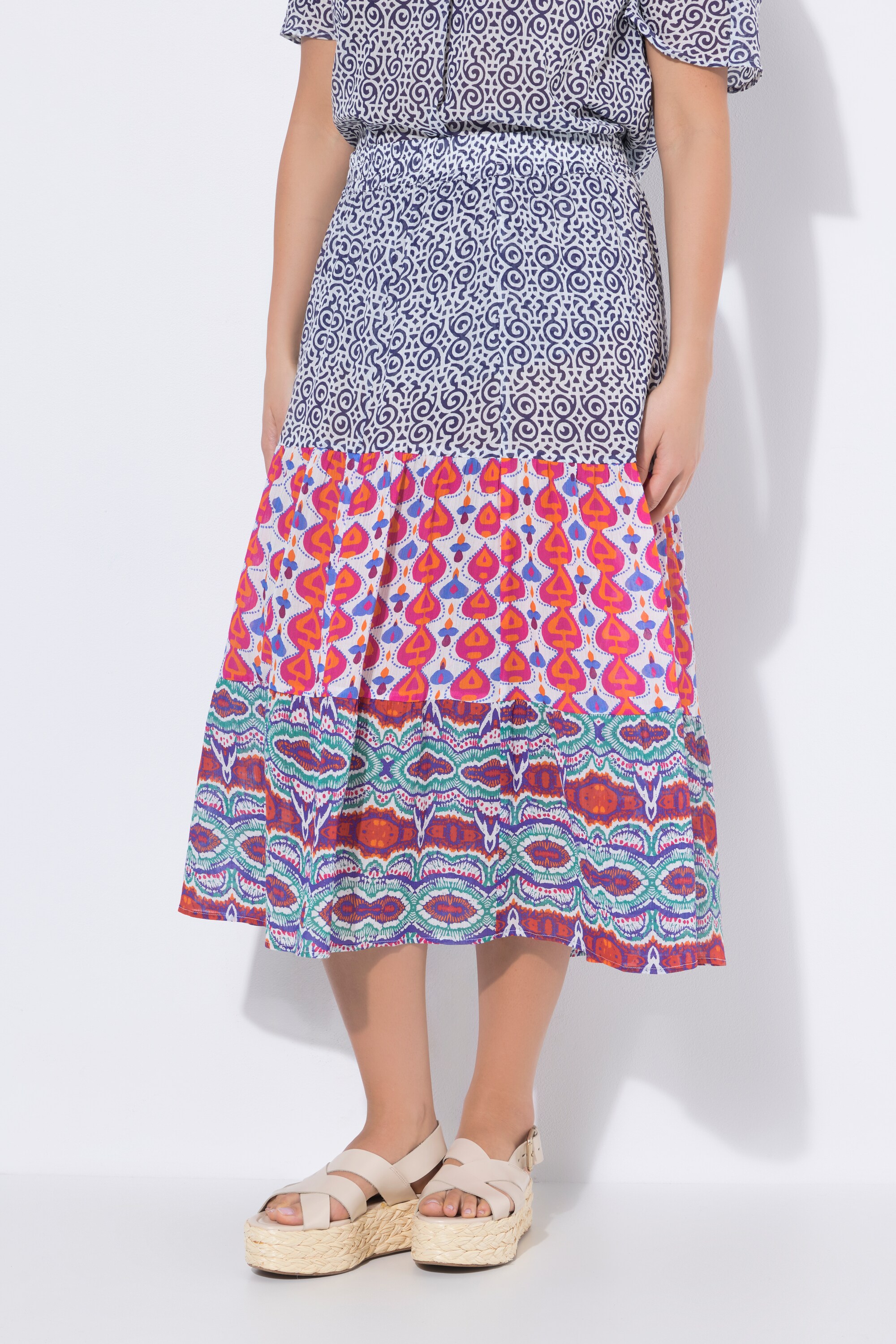 Jupe maxi, jeu de motifs à rayures, ULLA POPKEN