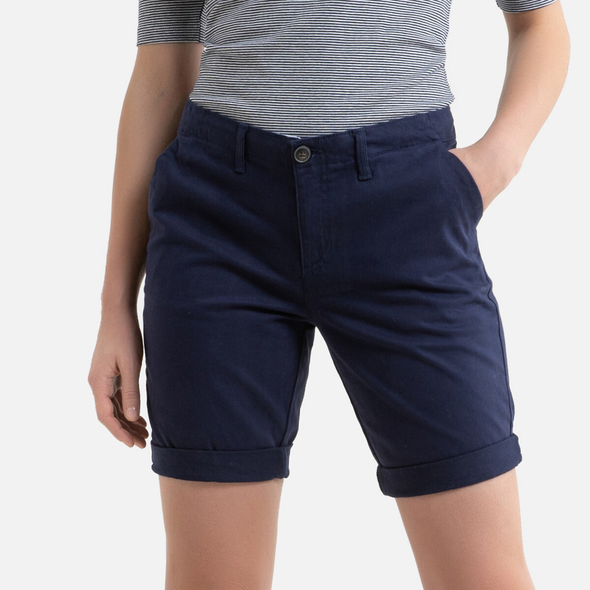 Short en piqué à rayures La Redoute Fille Vêtements Pantalons & Jeans Pantalons courts Bermudas 