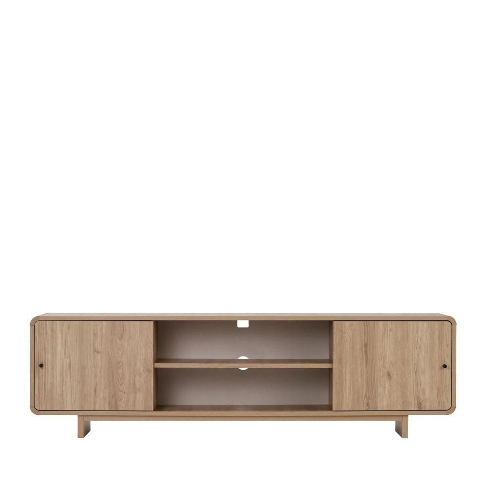 Meuble tv 2 portes aux bords arrondis en bois L180cm- DIMA, DRAWER