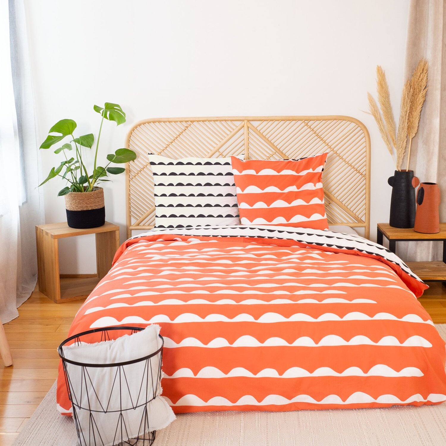 Parure housse de couette en coton imprimée, Dobe, C DESIGN HOME TEXTILE