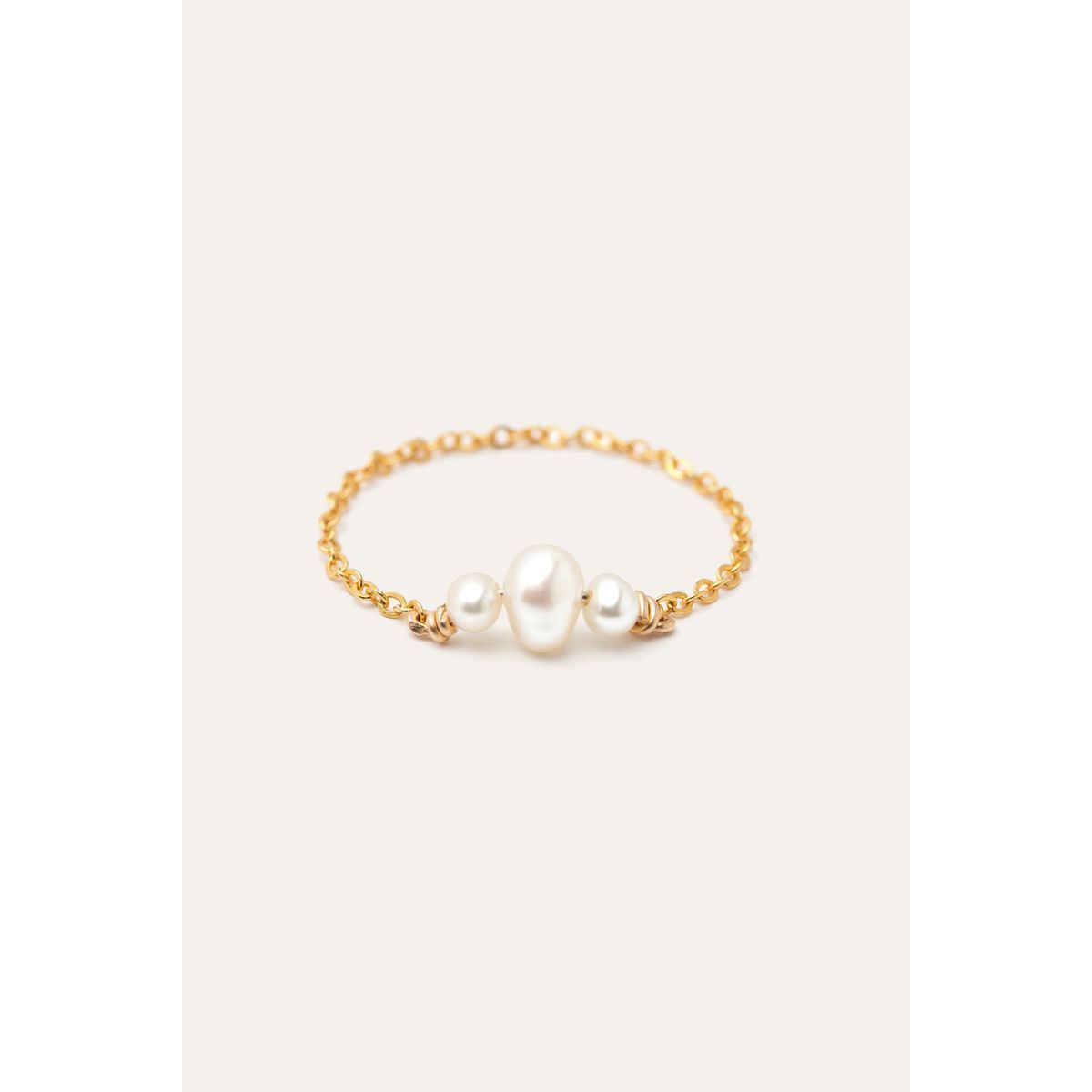 Bague cha nette chance perles de culture or perles de culture