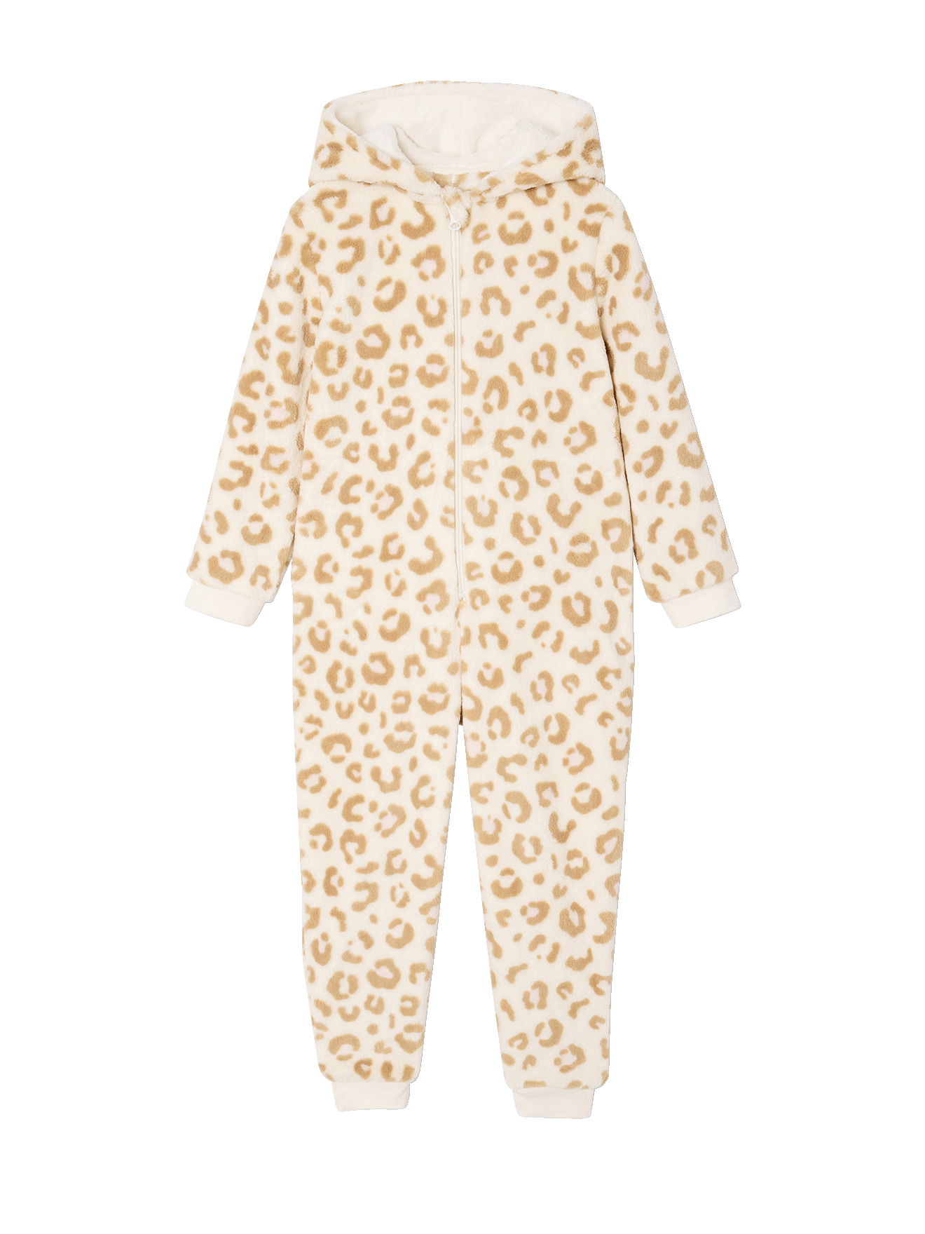 Combinaison pyjama léopard en sherpa, VERTBAUDET