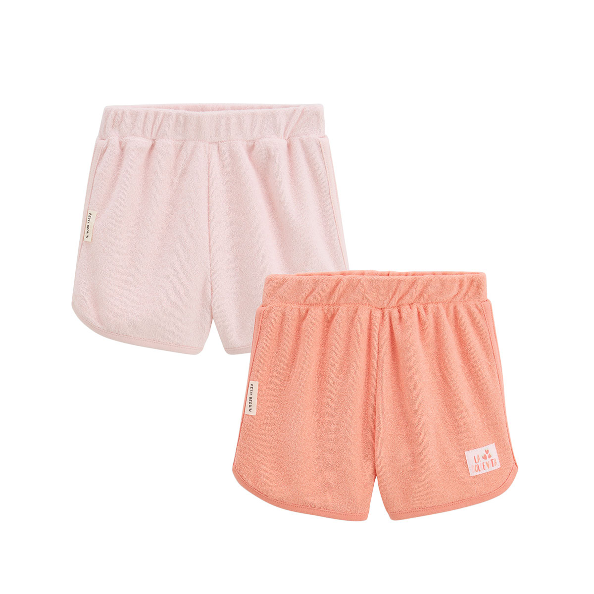 Lot de 2 shorts enfant en éponge Honfleur, PETIT BEGUIN