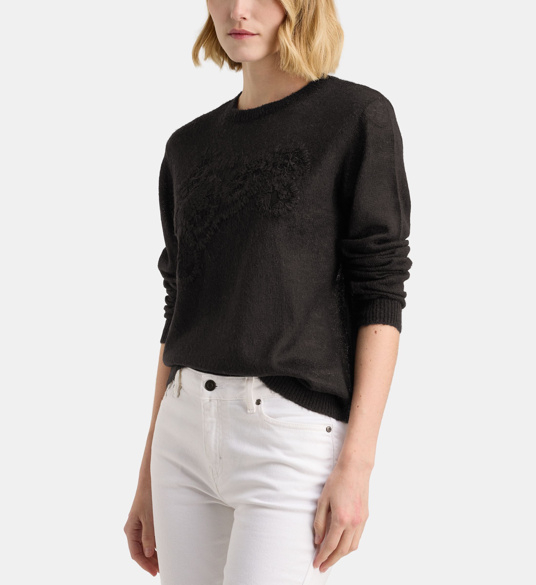 Pull eleanor à broderies florales, GALERIES LAFAYETTE