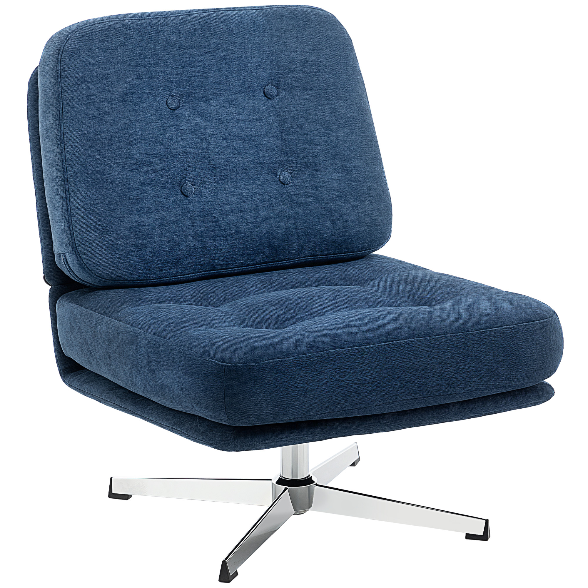 Accent Chair Chenille (100 % Polyester) Bleu, HOMCOM