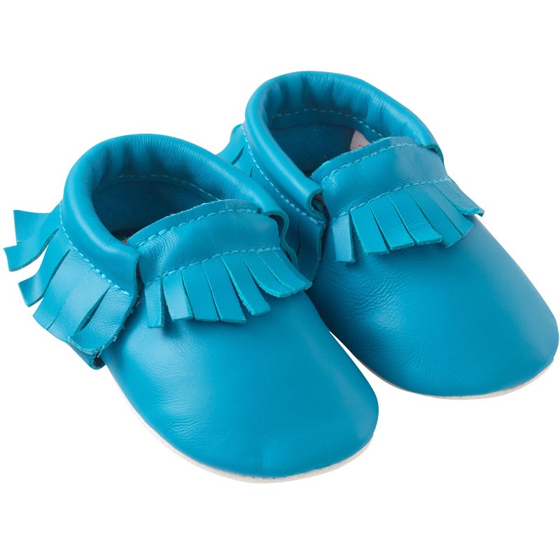 Chaussons cuir souple à franges, TICHOUPS