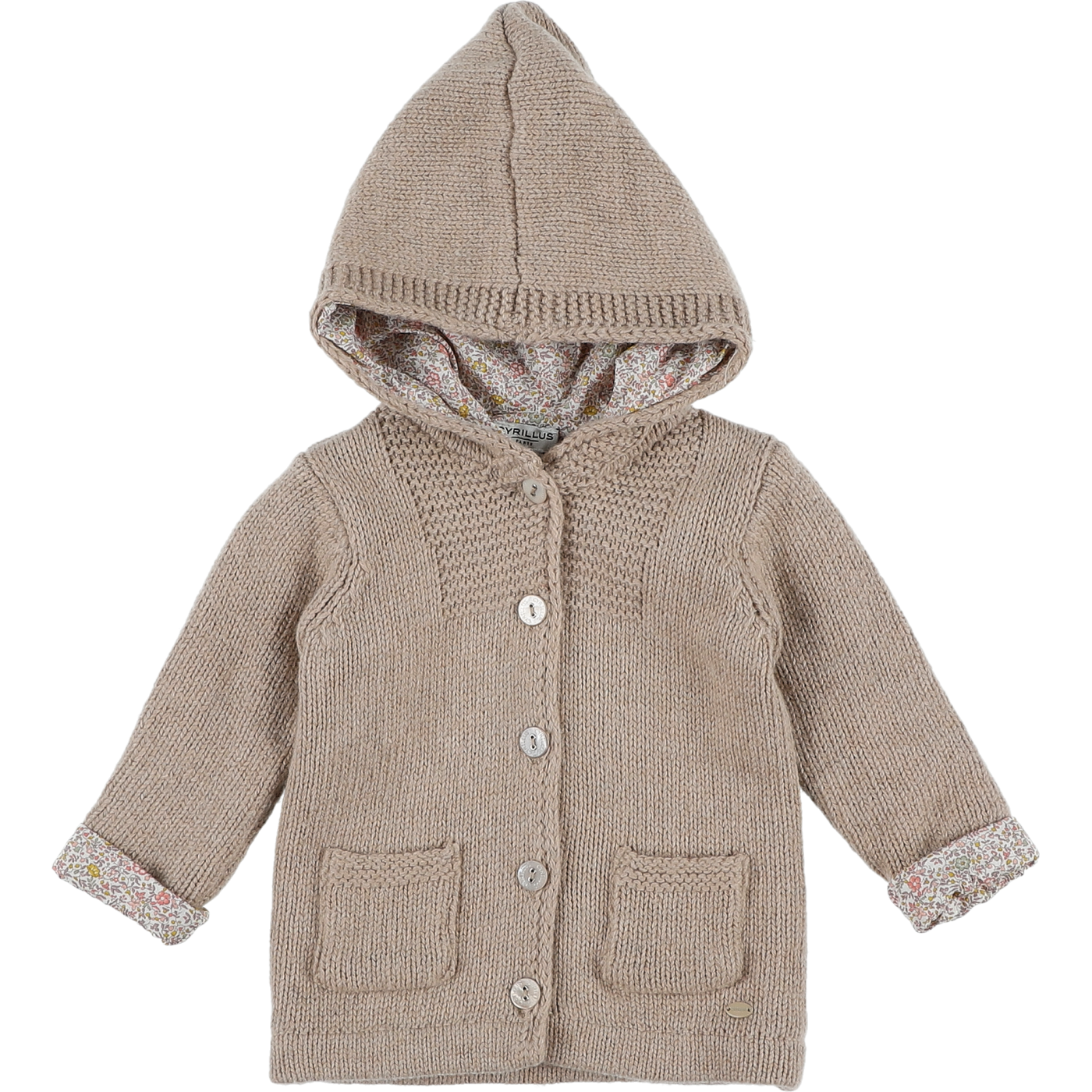Veste/manteau en tricot doublé liberty - Très bon état, CYRILLUS