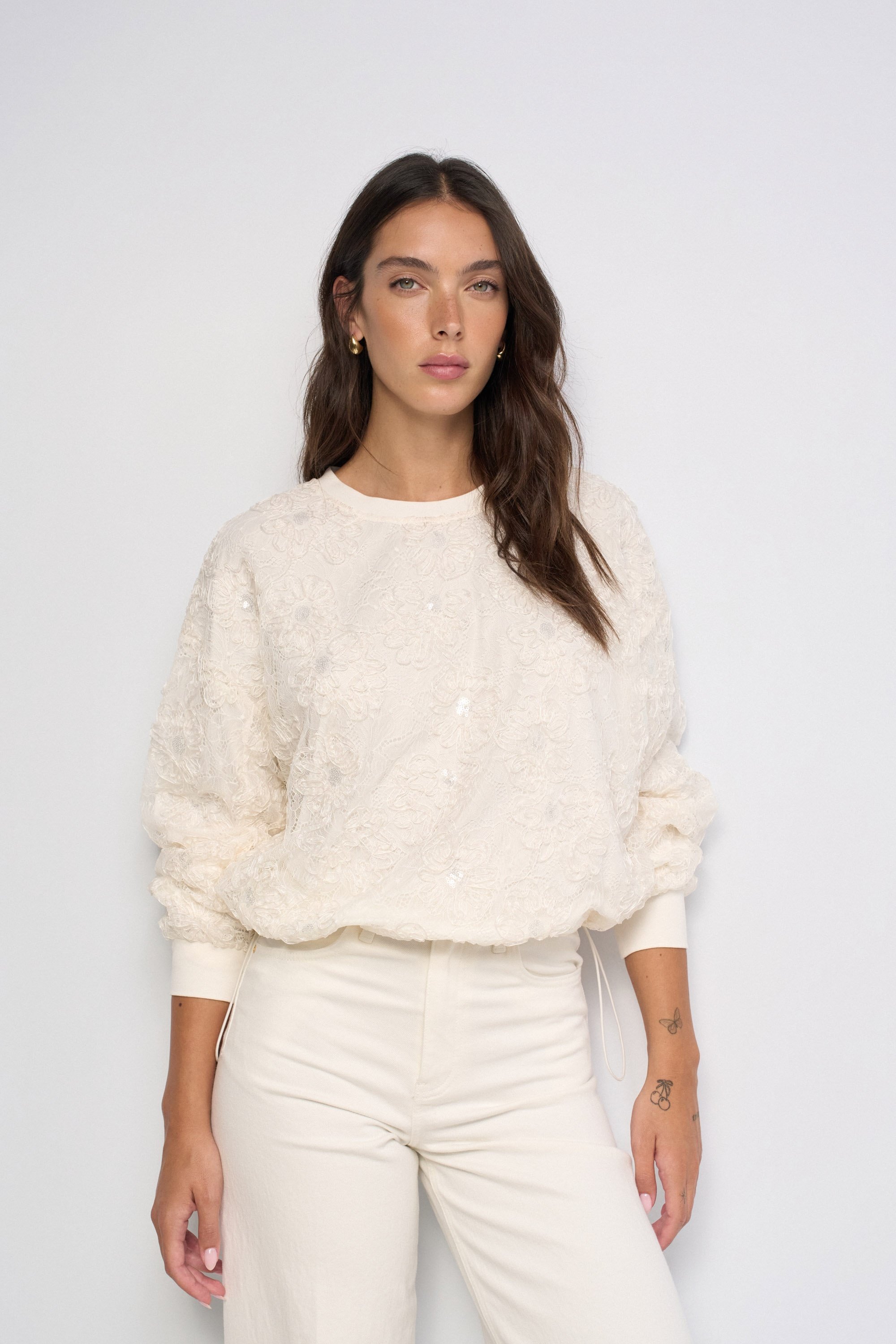 SWEAT À EFFET FLORAL 3D, SALSA JEANS
