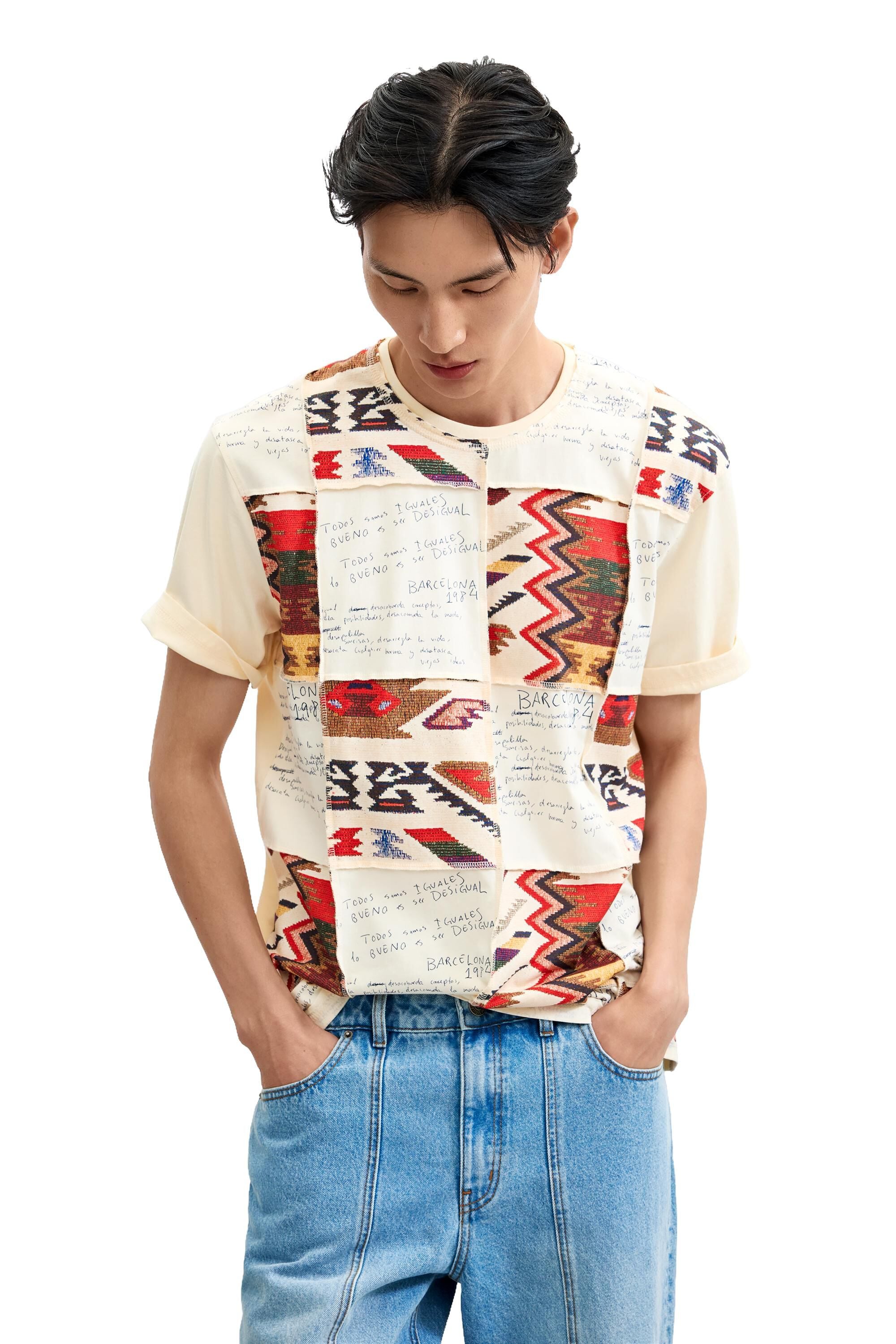 T-shirt à imprimé ethnique, DESIGUAL