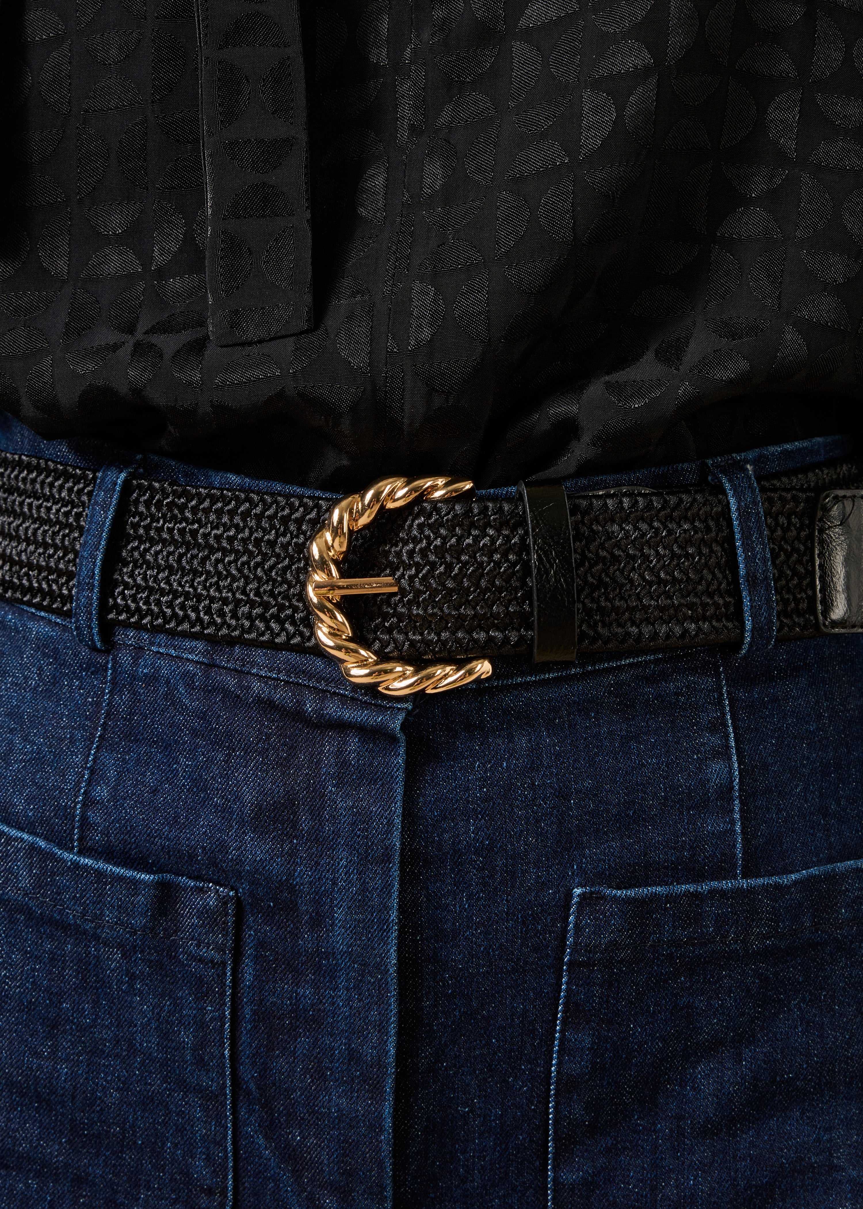 Ceinture élastiquée boucle twistée, LA FEE MARABOUTEE