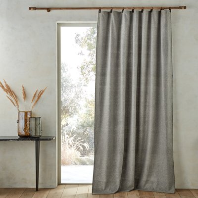 Naomyt Wool Mix Single Curtain with Leather Tabs AM.PM
