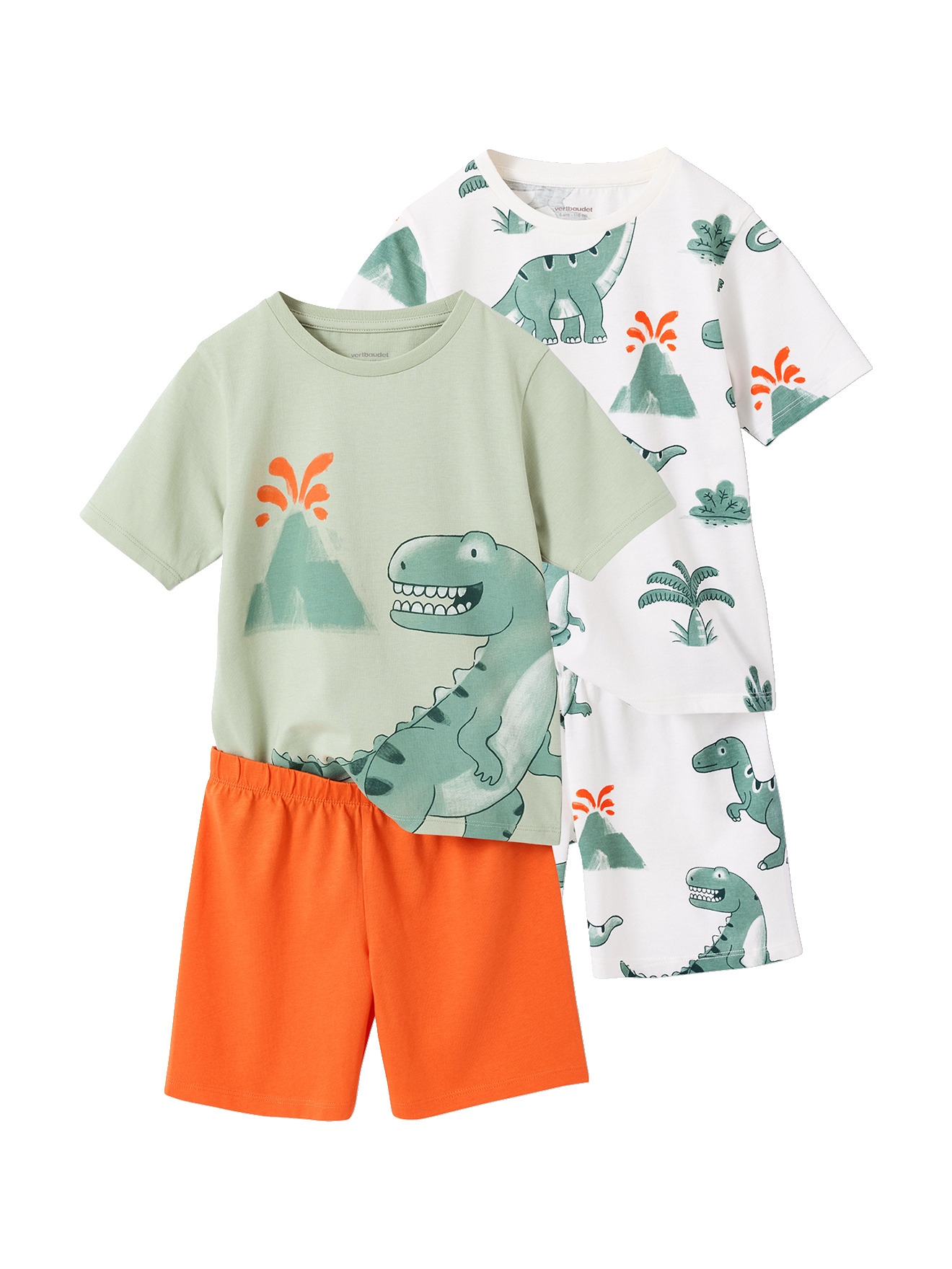 Lot 2 pyjashort dinosaure, VERTBAUDET