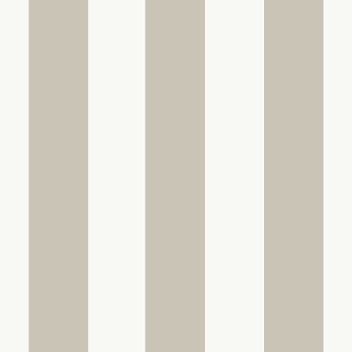 Papier peint rayures larges taupe blanc cassé, HEXOA