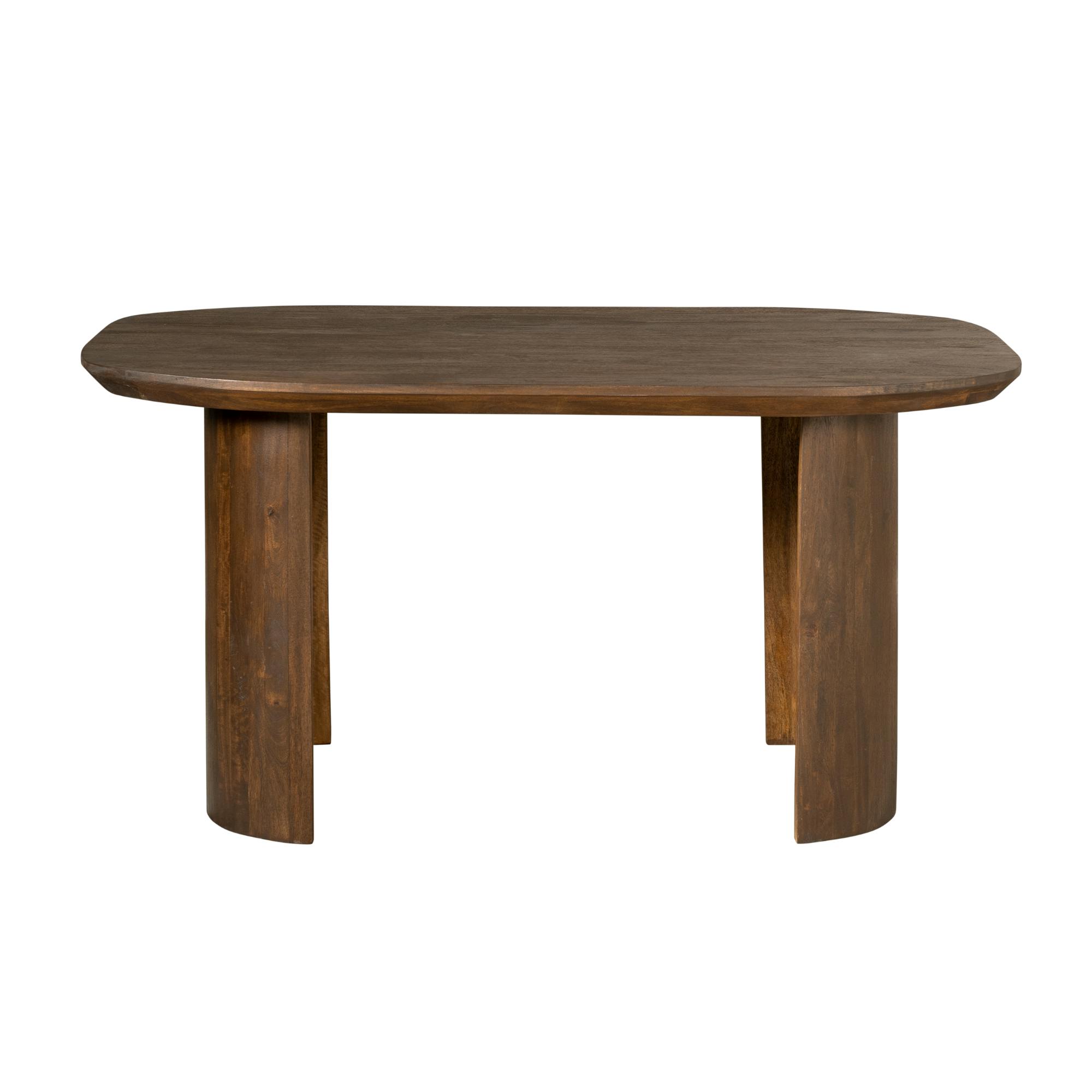 Bureau en bois foncé à pieds courbes 150 cm ALMA, PIER IMPORT