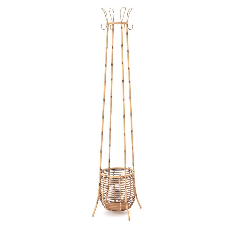 Étagère Porte-manteau En Rotin Amadeus - Dimensions 30 X 25 X 35 Cm, Couleur Beige, Design Naturel - 8
