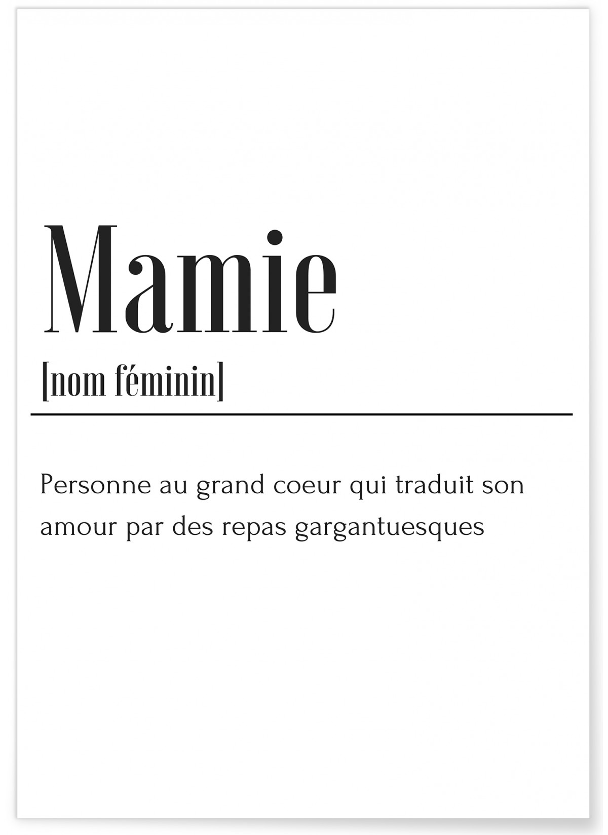 Affiche Définition Mamie, L'AFFICHERIE