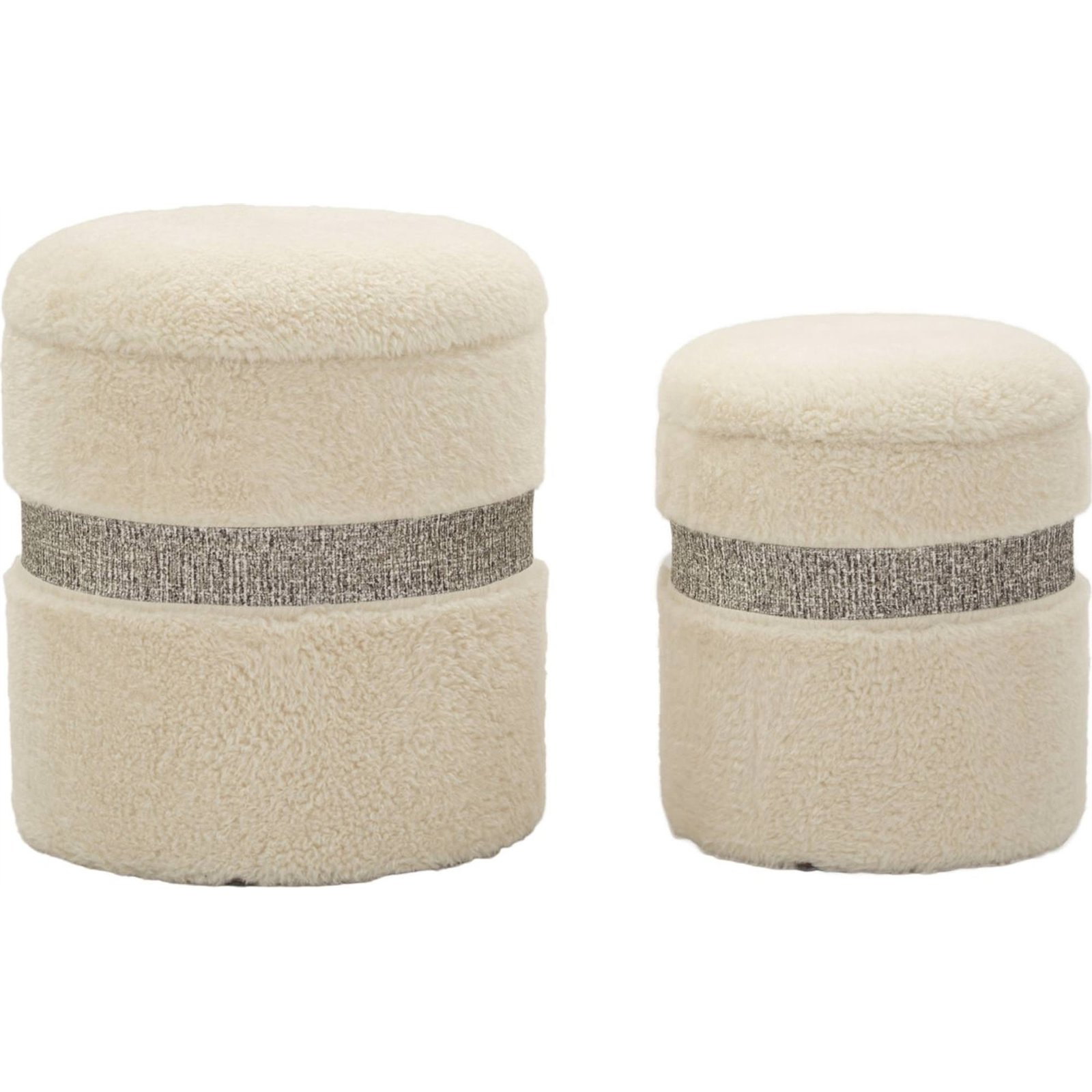 Pouf rond avec rangement lot de 2 MODERN, RECOLLECTION