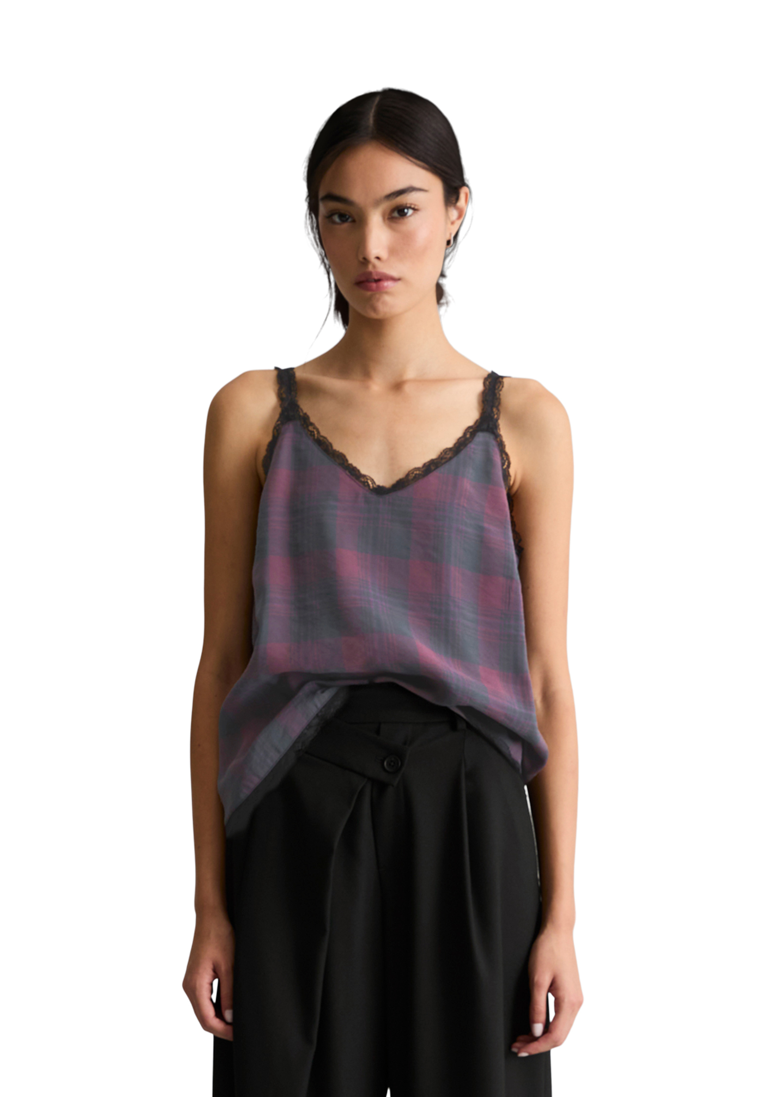 Top en dentelle imprimée, coupe droite en TENCEL™ Modal, MARC O’POLO DENIM