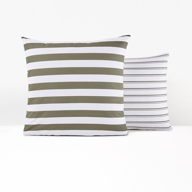 Canyon Striped 100% Cotton Pillowcase, striped print, LA REDOUTE INTERIEURS