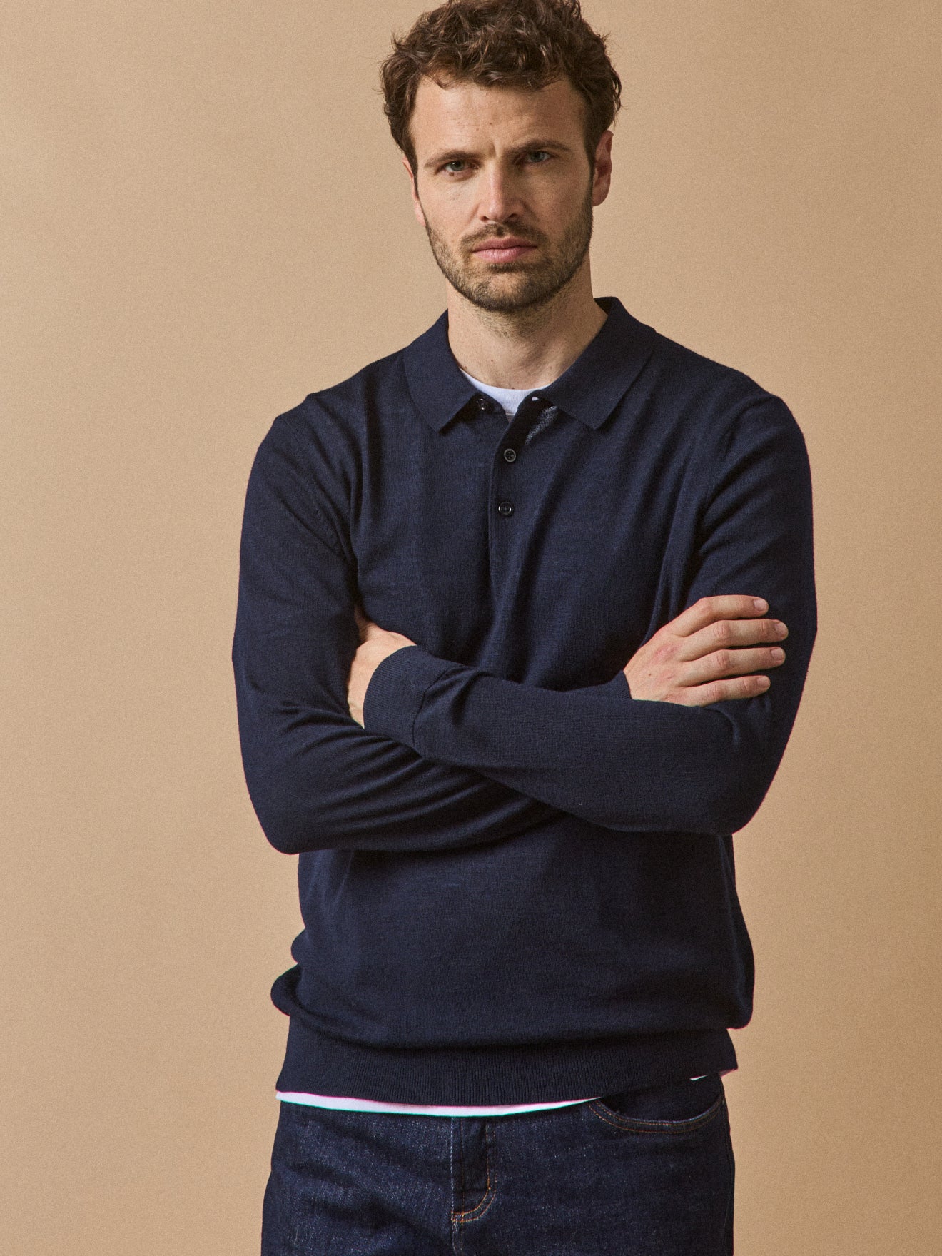 Pull fin col polo laine mérinos, CYRILLUS