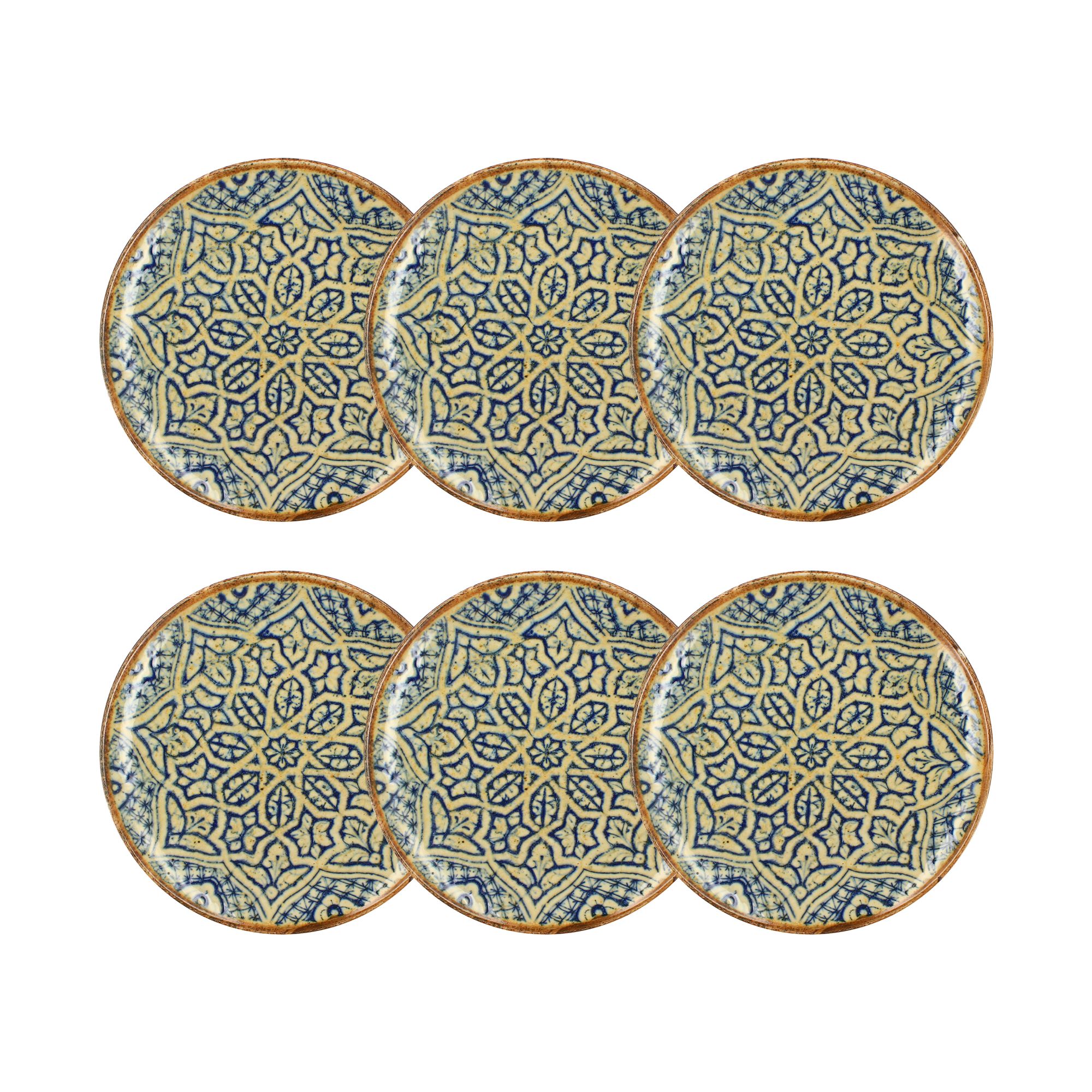 Lot de 6 assiettes plates 27cm en porcelaine, CALYPSO, OGO LIVING