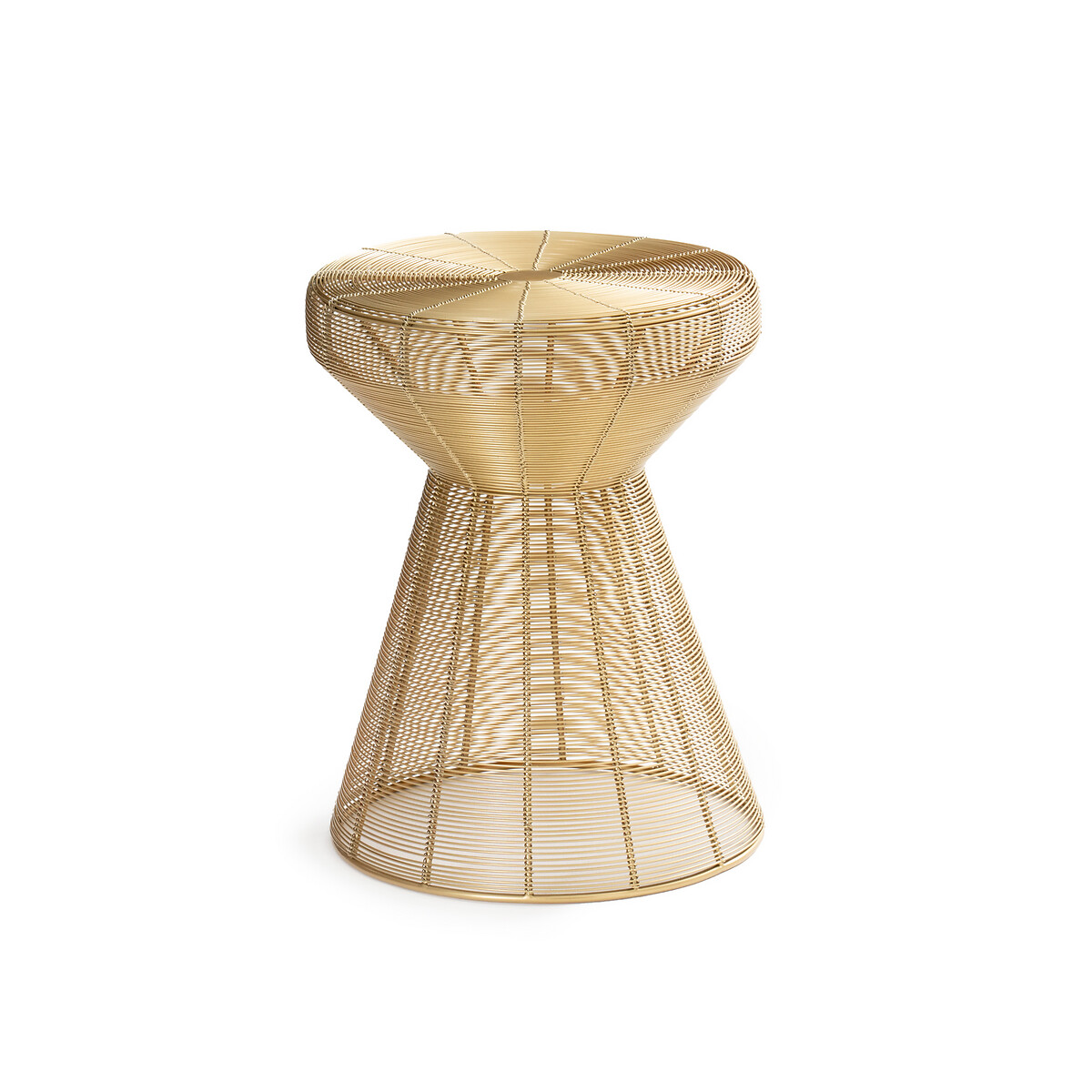 Product photograph of Bangor Golden Wire Side Table Stool from La Redoute UK