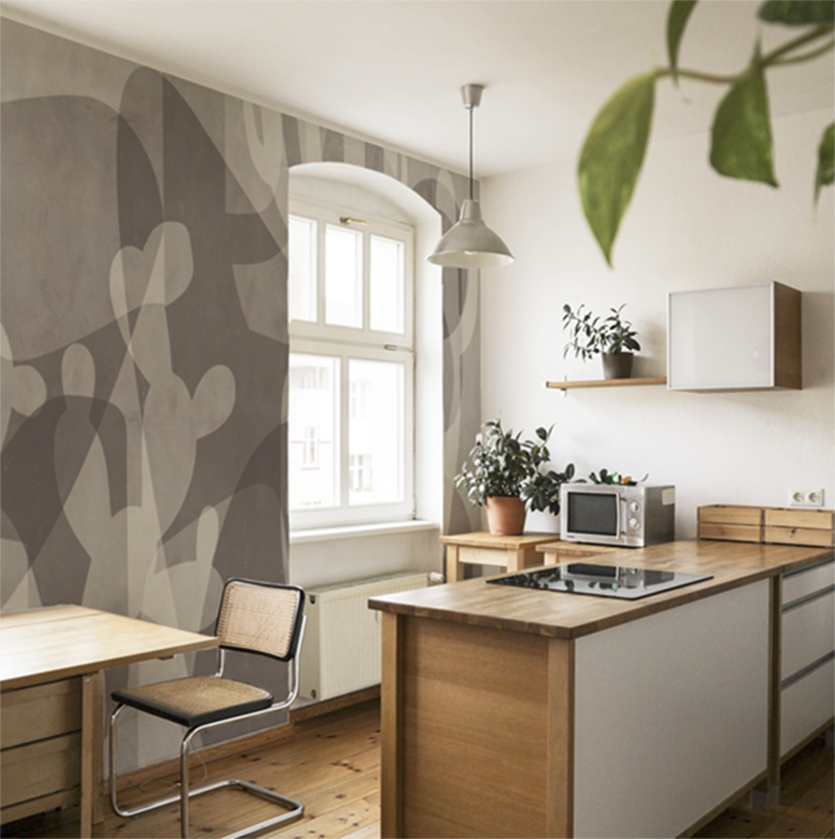 Papier peint panoramique Cactus, Vert clair 375 x 250cm, ACTE DECO