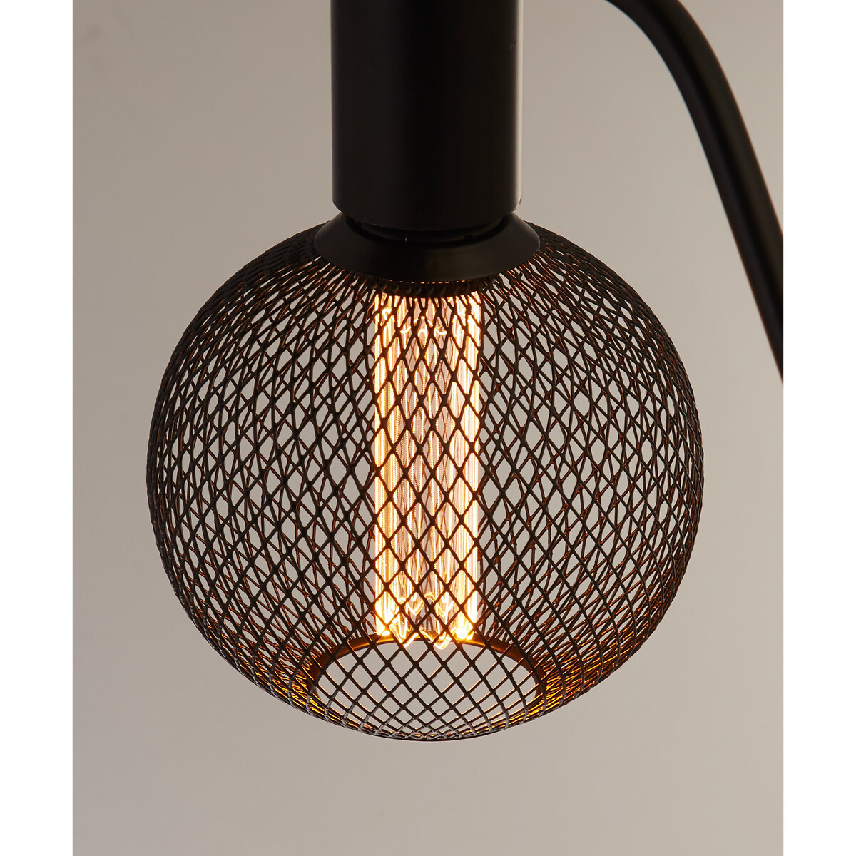E27 LED Black Globe Metal Cage Bulb, SO'HOME