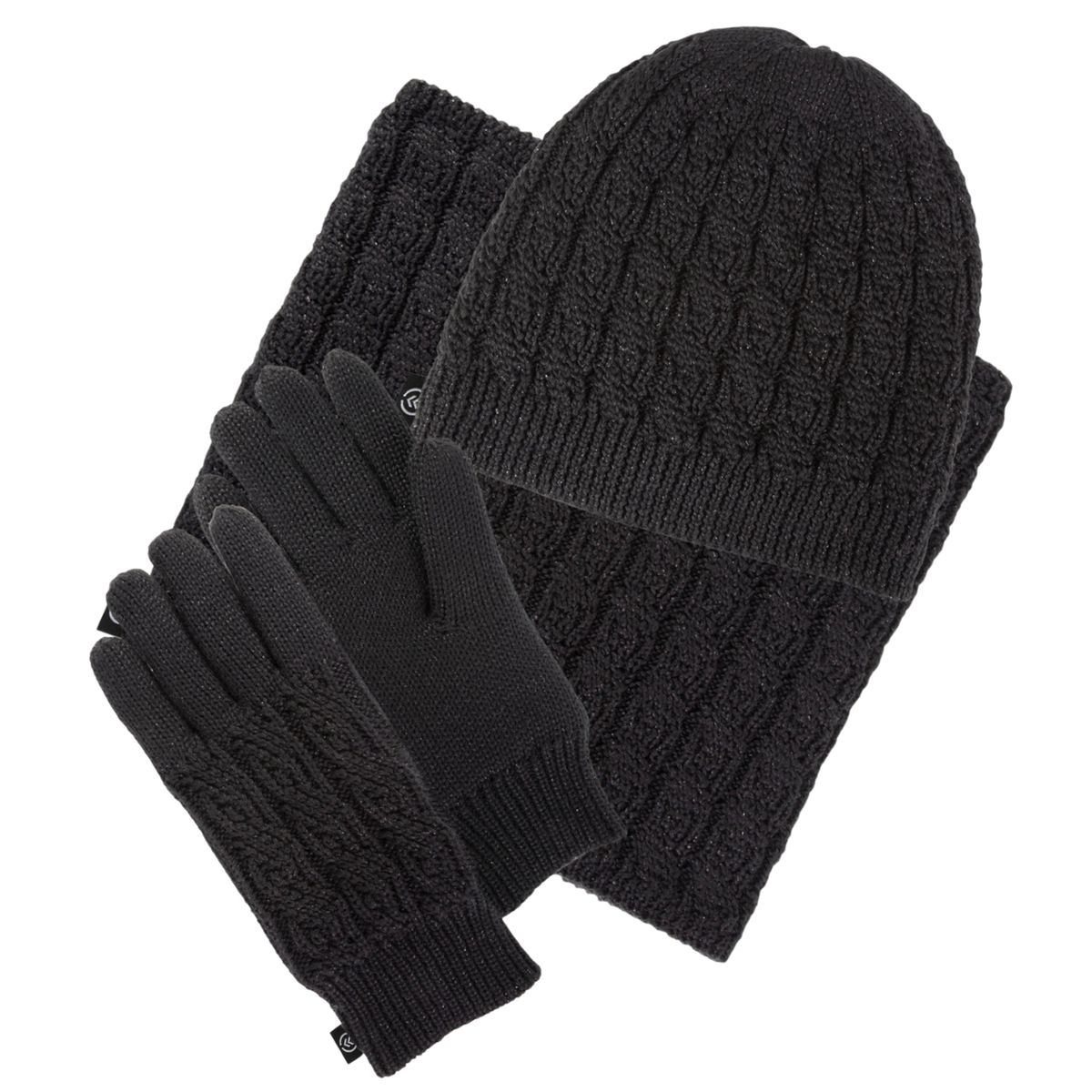 Gants en maille recycl e fausse fourrure noir Isotoner La Redoute