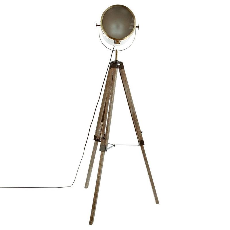 lampadaire industriel metal et bois ebor h150