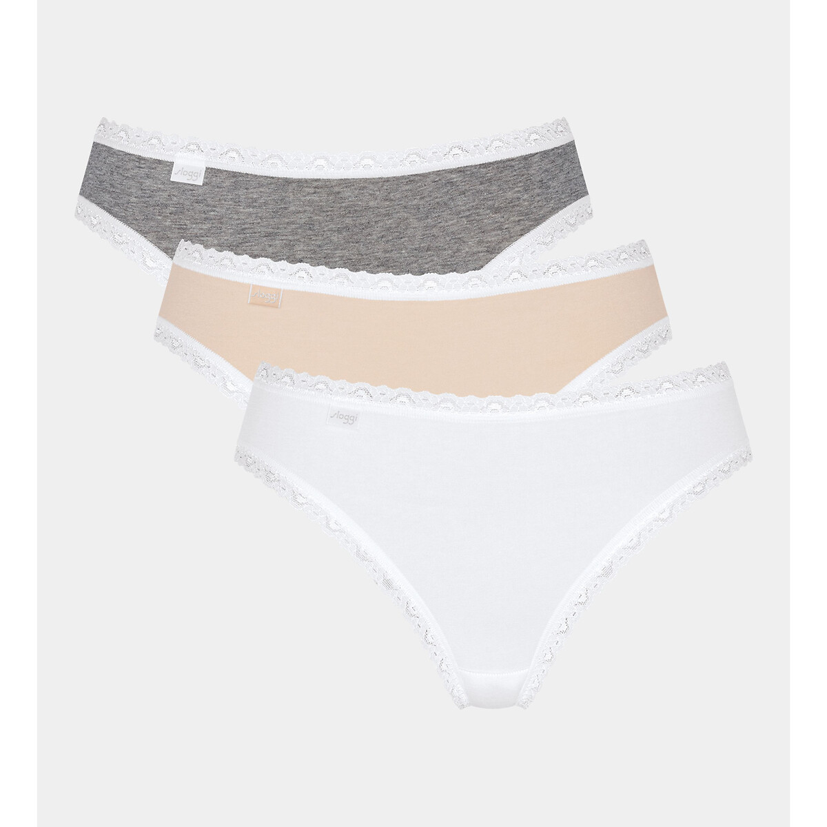 pack of 3 weekend 24/7 high cut knickers in cotton