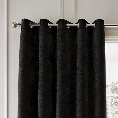 Selene Luxury Chenille Weighted Thermal Eyelet Curtains HYPERION