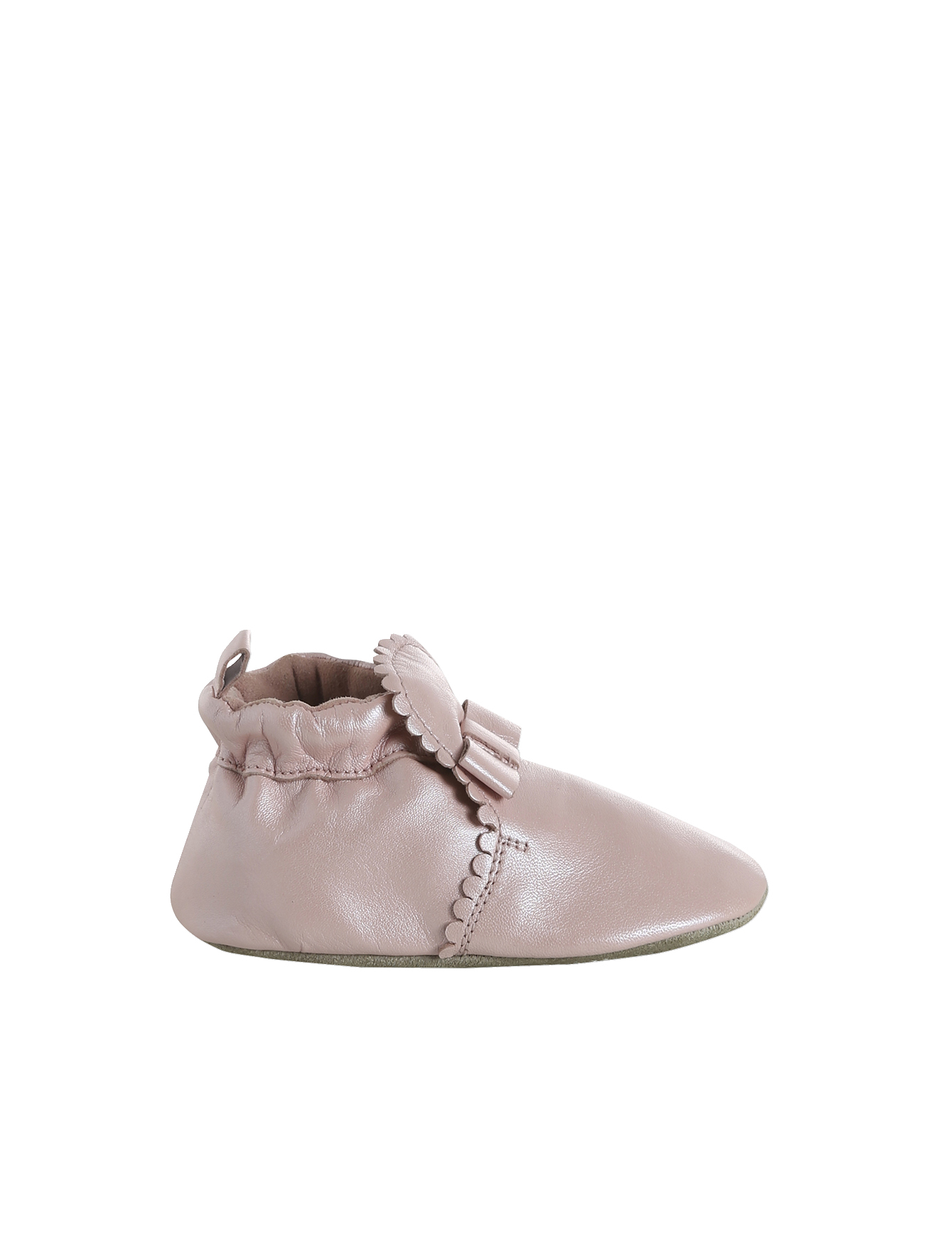 Chaussons élastiqués en cuir souple bébé, VERTBAUDET