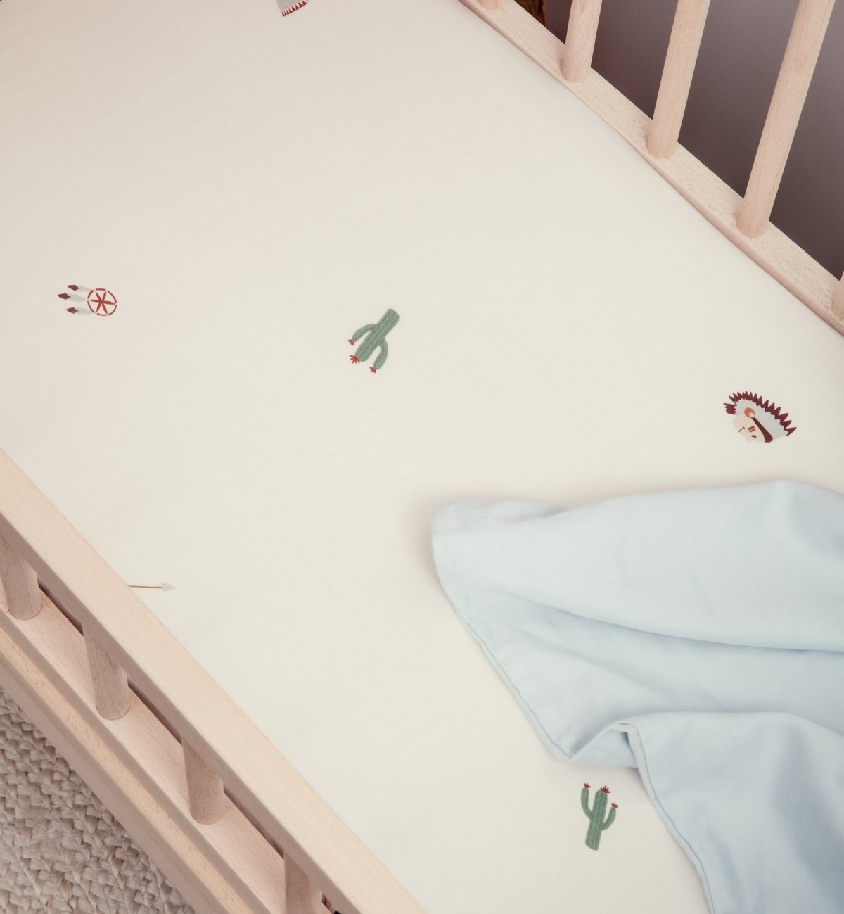 Drap housse berceau en coton bio, PETITE PLUME, KADOLIS