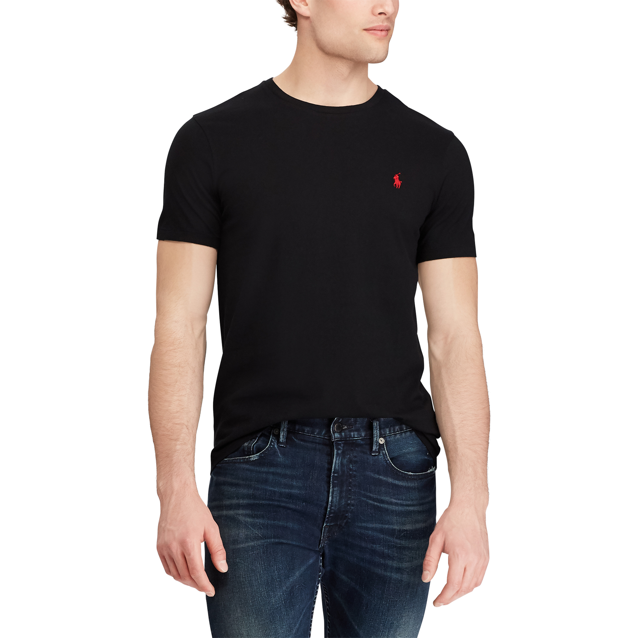 T-shirt de gola redonda, em jersey de algodão