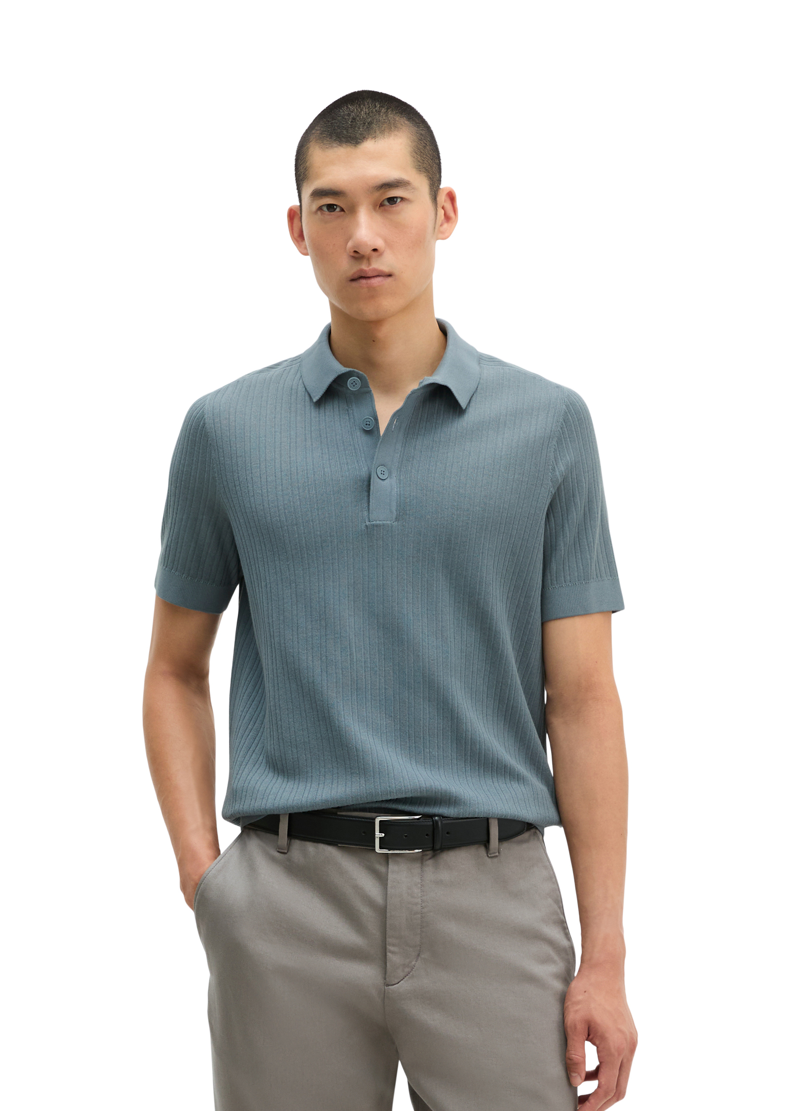 Polo en maille, coupe classique en coton biologique et TENCEL™ Lyocell, MARC O'POLO
