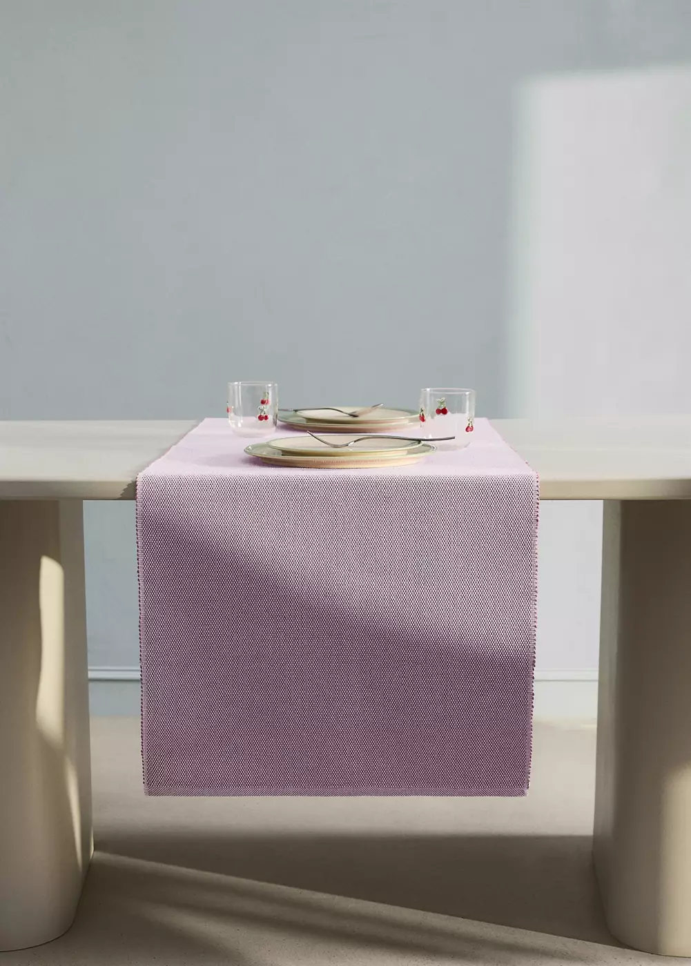 Chemin de table coton effet chiné, MANGO HOME