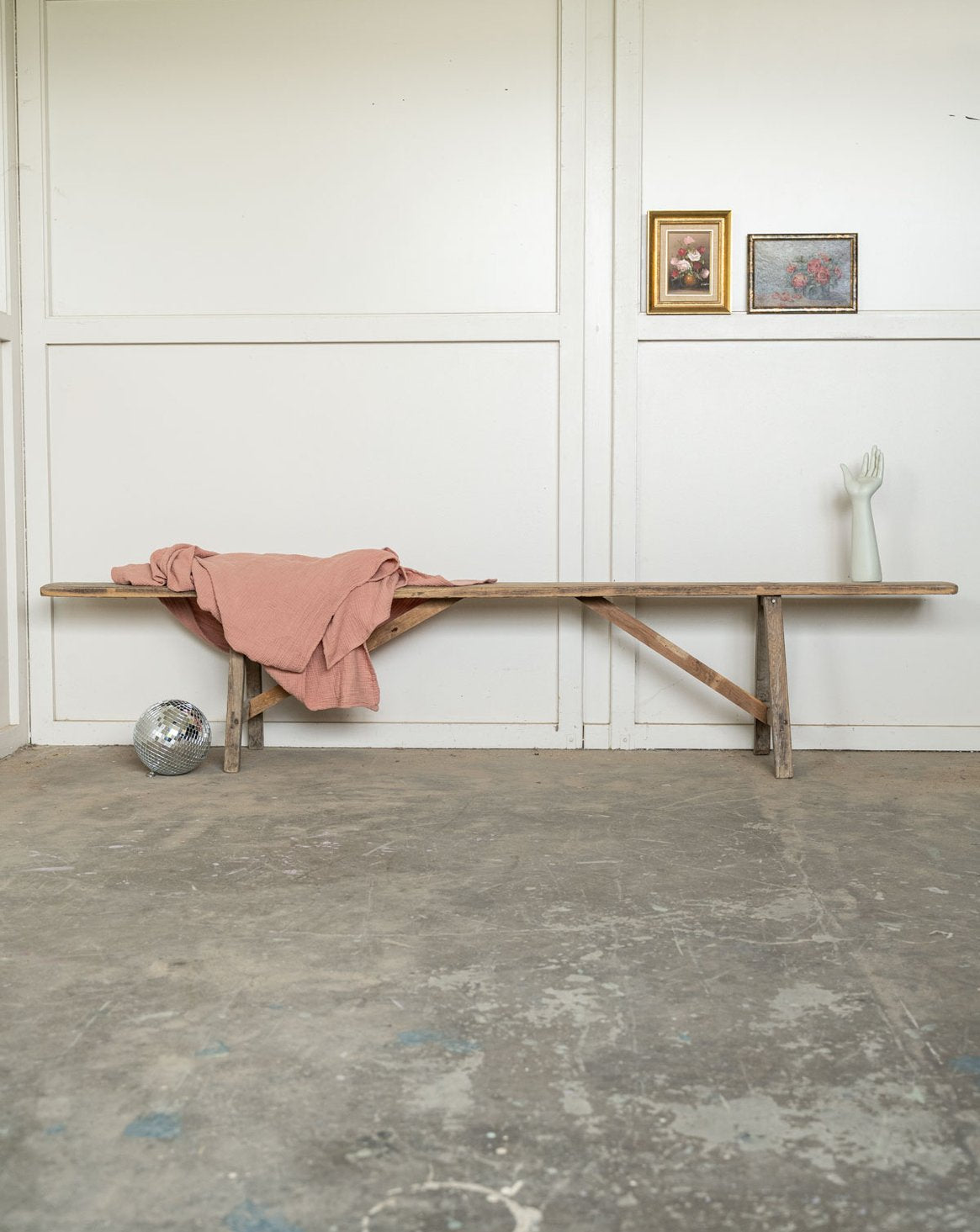 Banc de ferme en bois Antoine N°531 - Bon état, DEBONGOUT