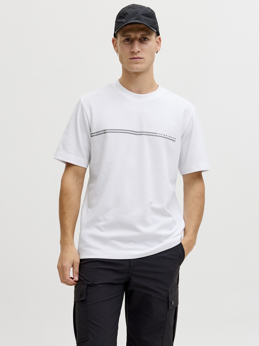 T-shirt manches courtes, imprimé devant, JACK & JONES