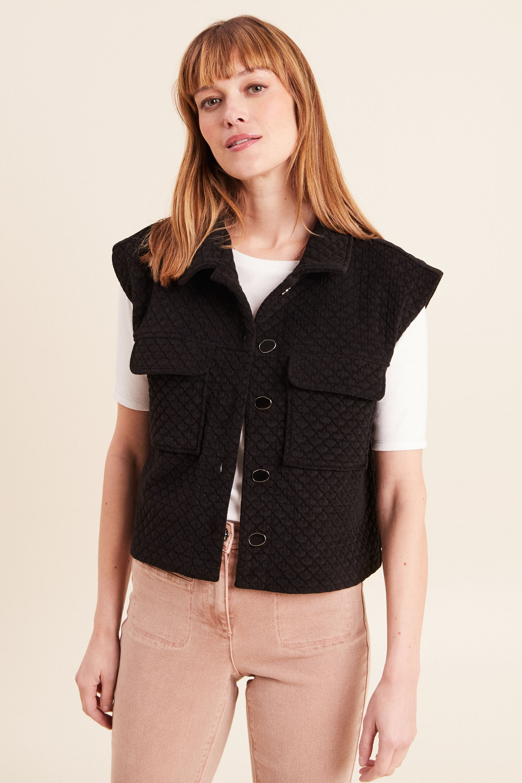 Veste courte droite sans manches, BREAL