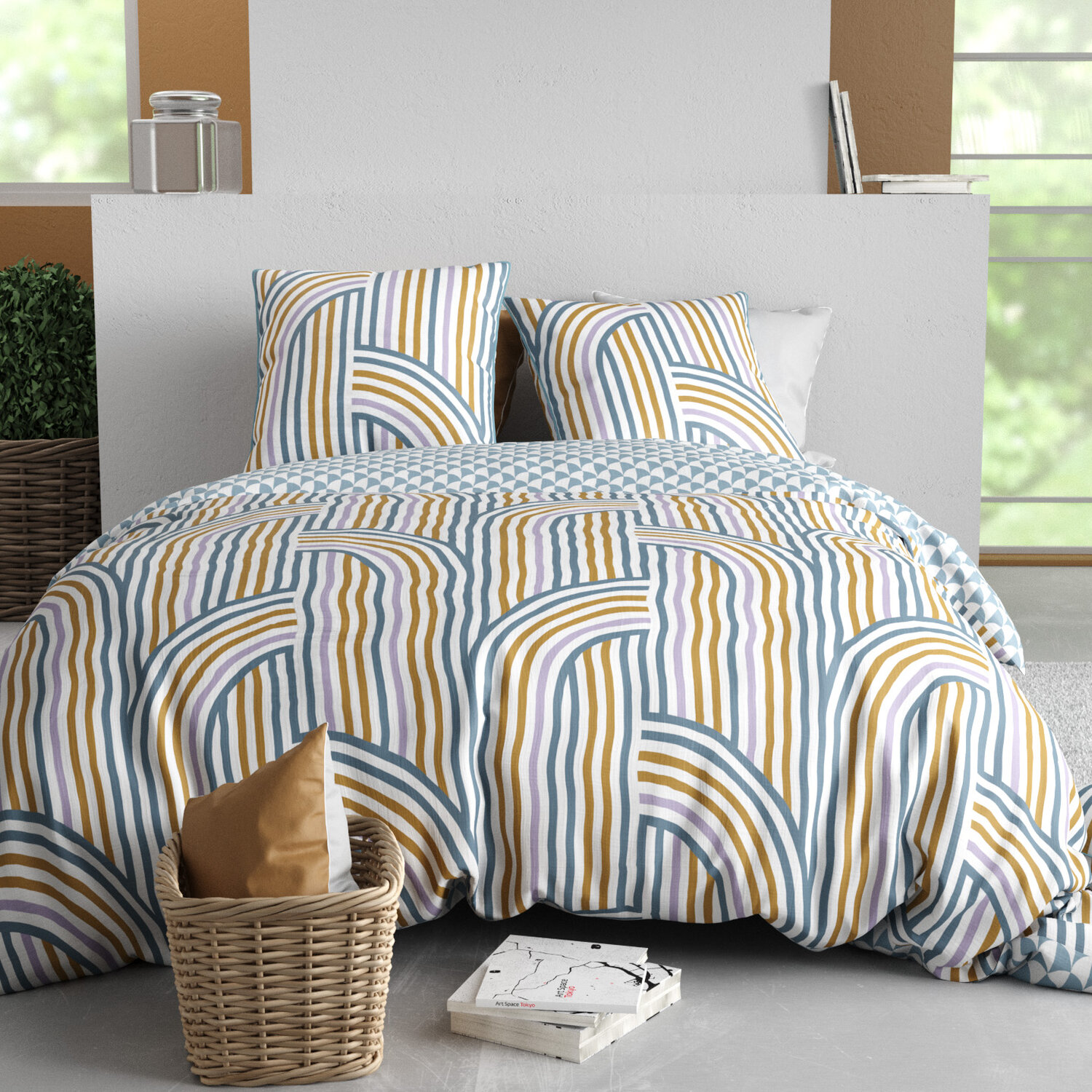 Parure housse de couette en microfibre imprimée, Tango, C DESIGN HOME TEXTILE