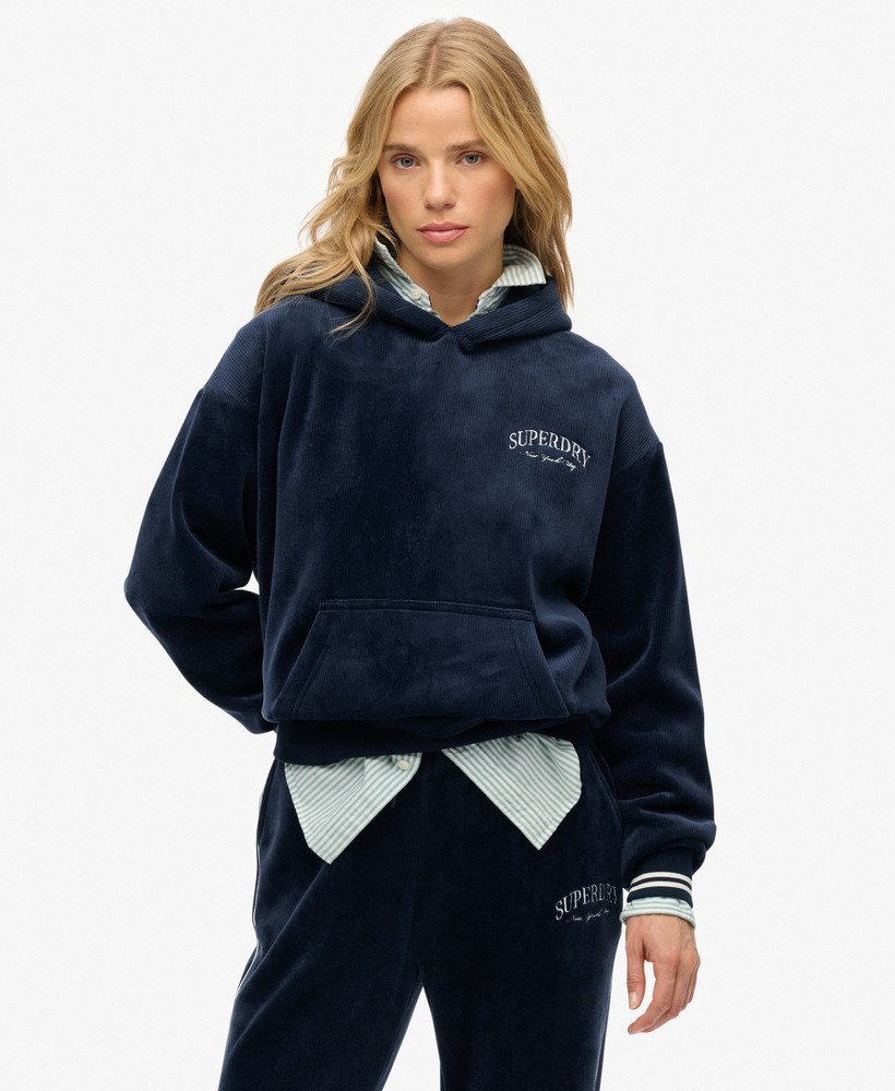 Sweat à capuche Country Club Velour Décontracté, SUPERDRY