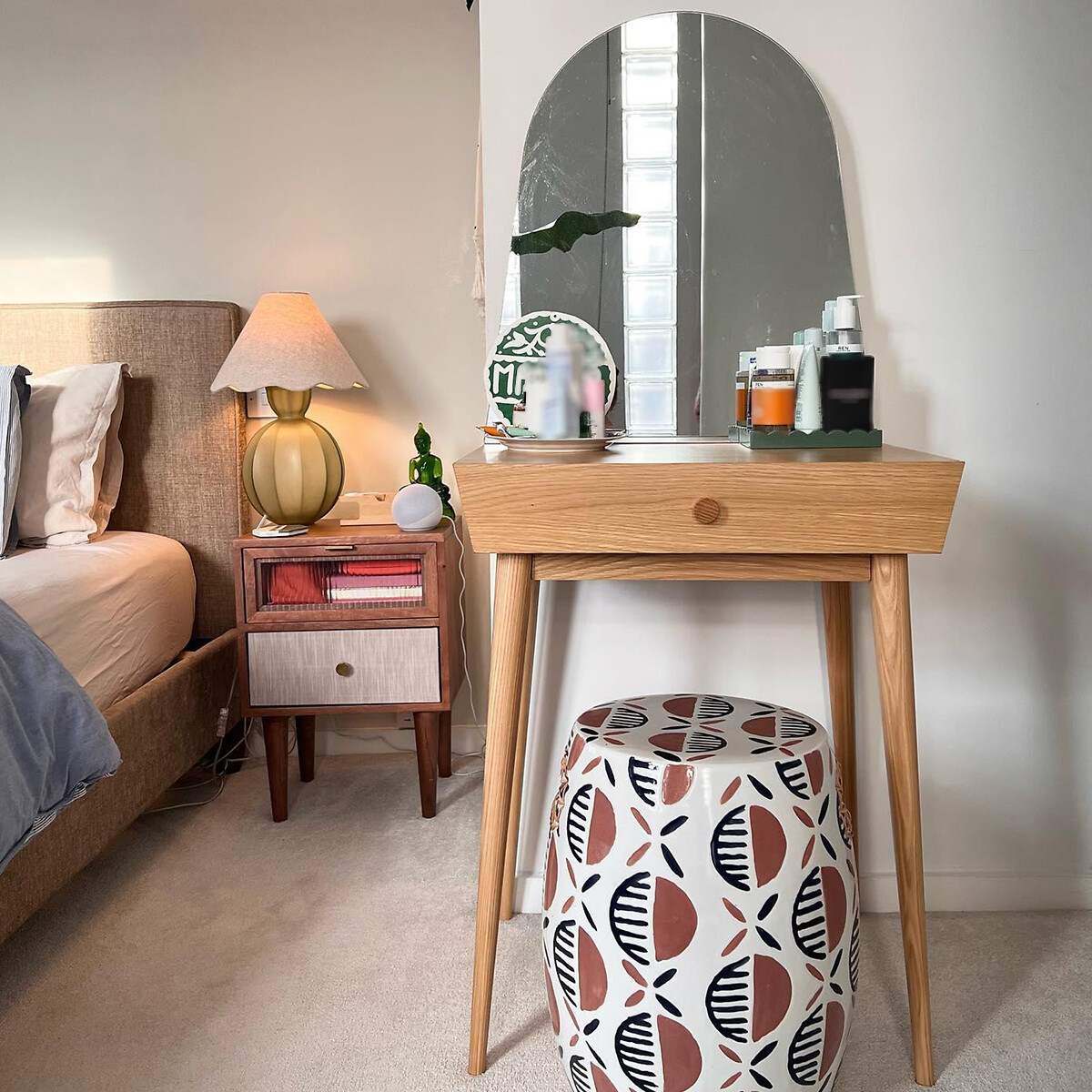 Clairoy oak 1 drawer dressing table La Redoute Interieurs La Redoute