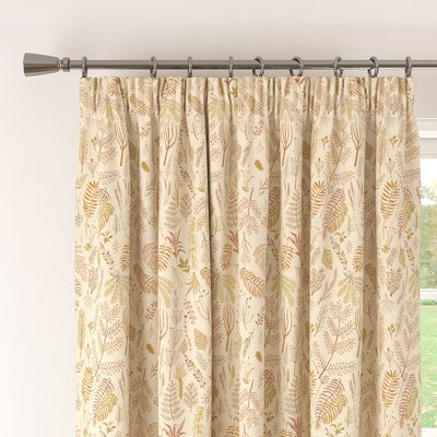 Flora and Fauna Tapestry Spice Lined Pencil Pleat Pair of Curtains SO'HOME