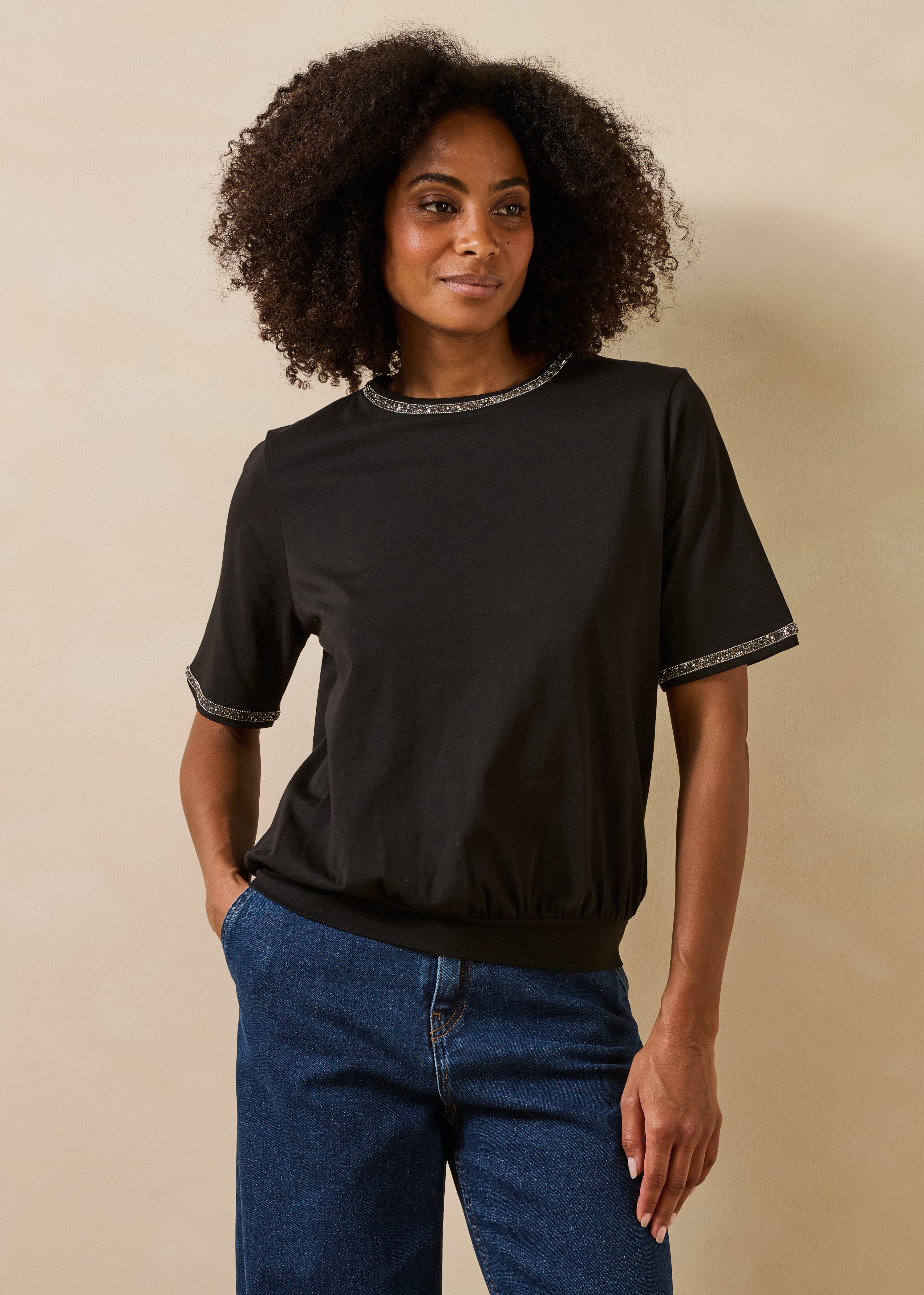 T-shirt manches courtes droit en coton, LA FEE MARABOUTEE